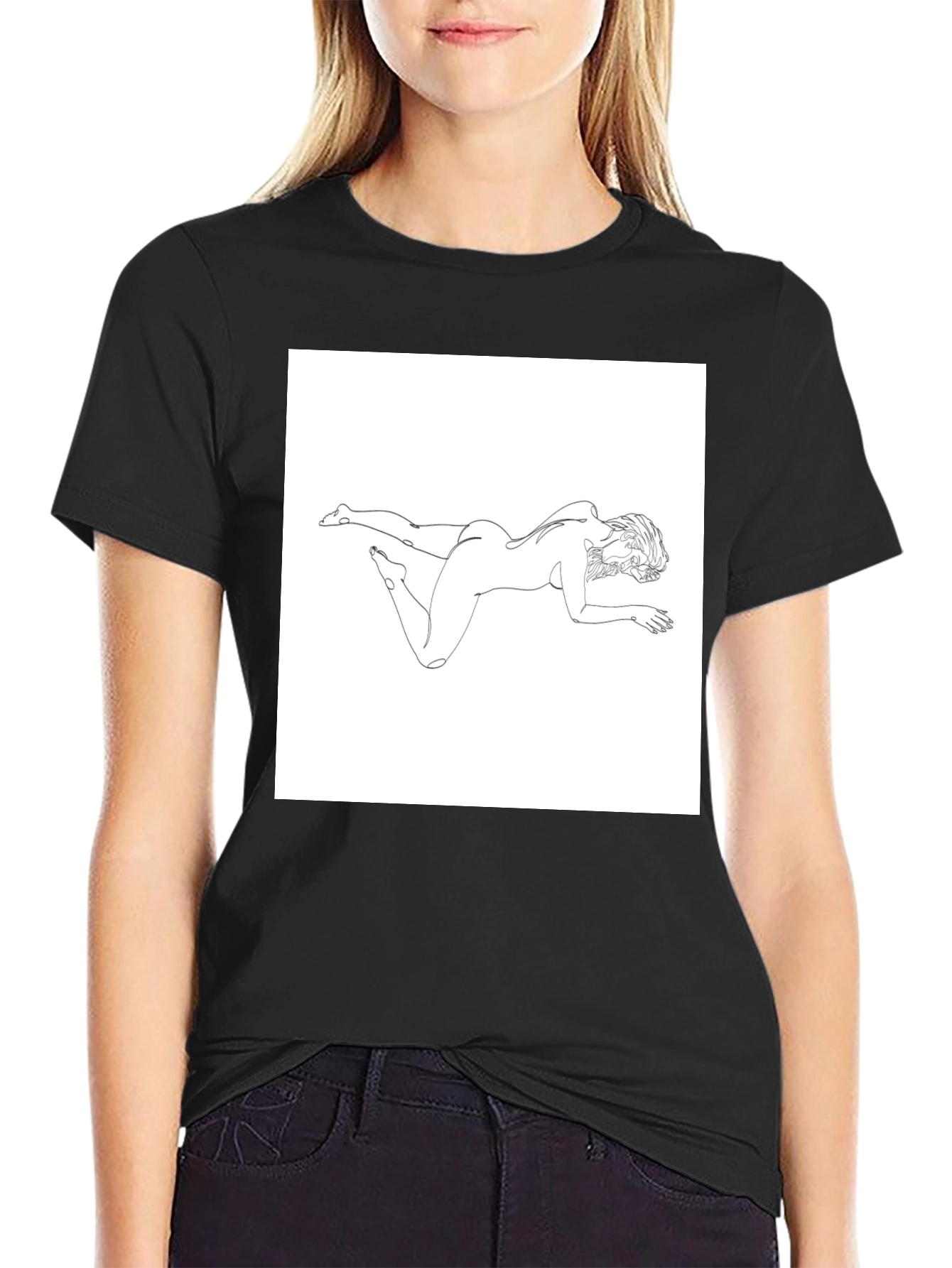 Abstract Woman Line Art Graphic Tee