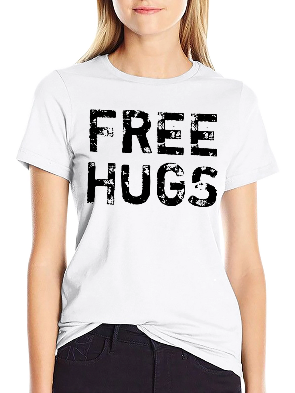 Free Hugs Graphic Tee - Soft Cotton Casual T-Shirt