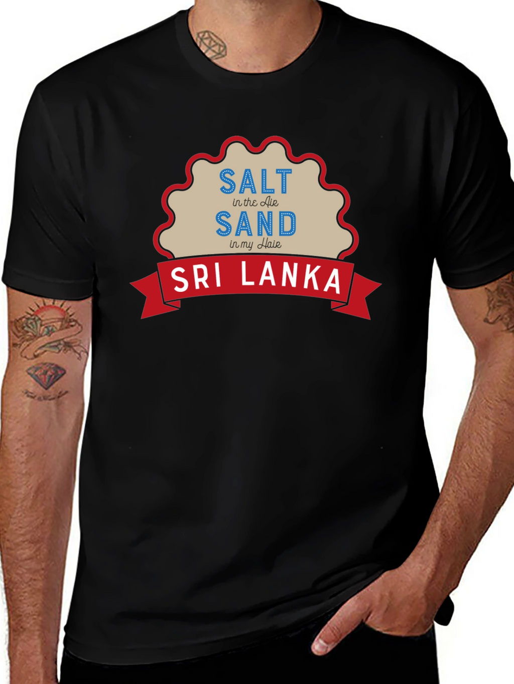 Sri Lanka Salt Sand Hair Graphic T-Shirt
