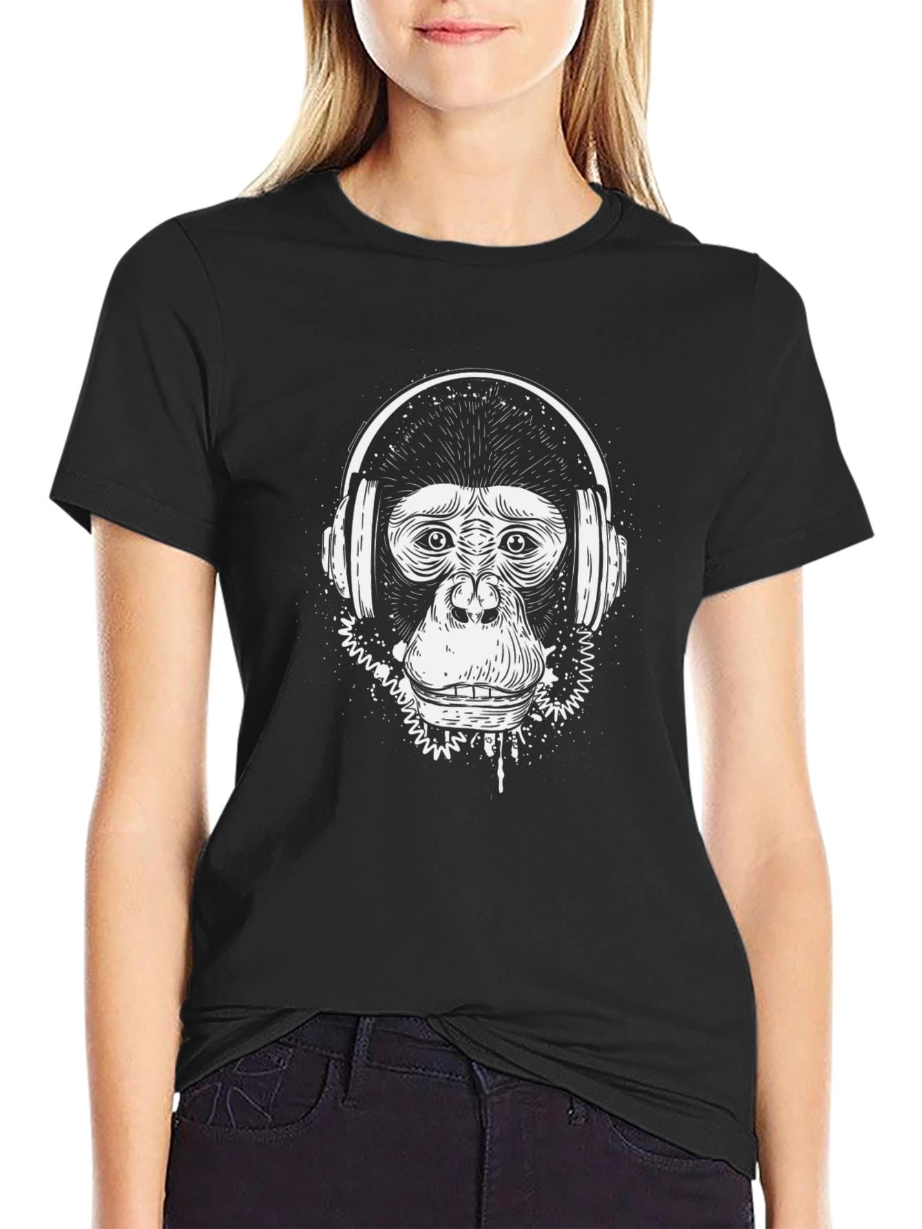 Cool Ape DJ Graphic T-Shirt - Black Cotton Tee