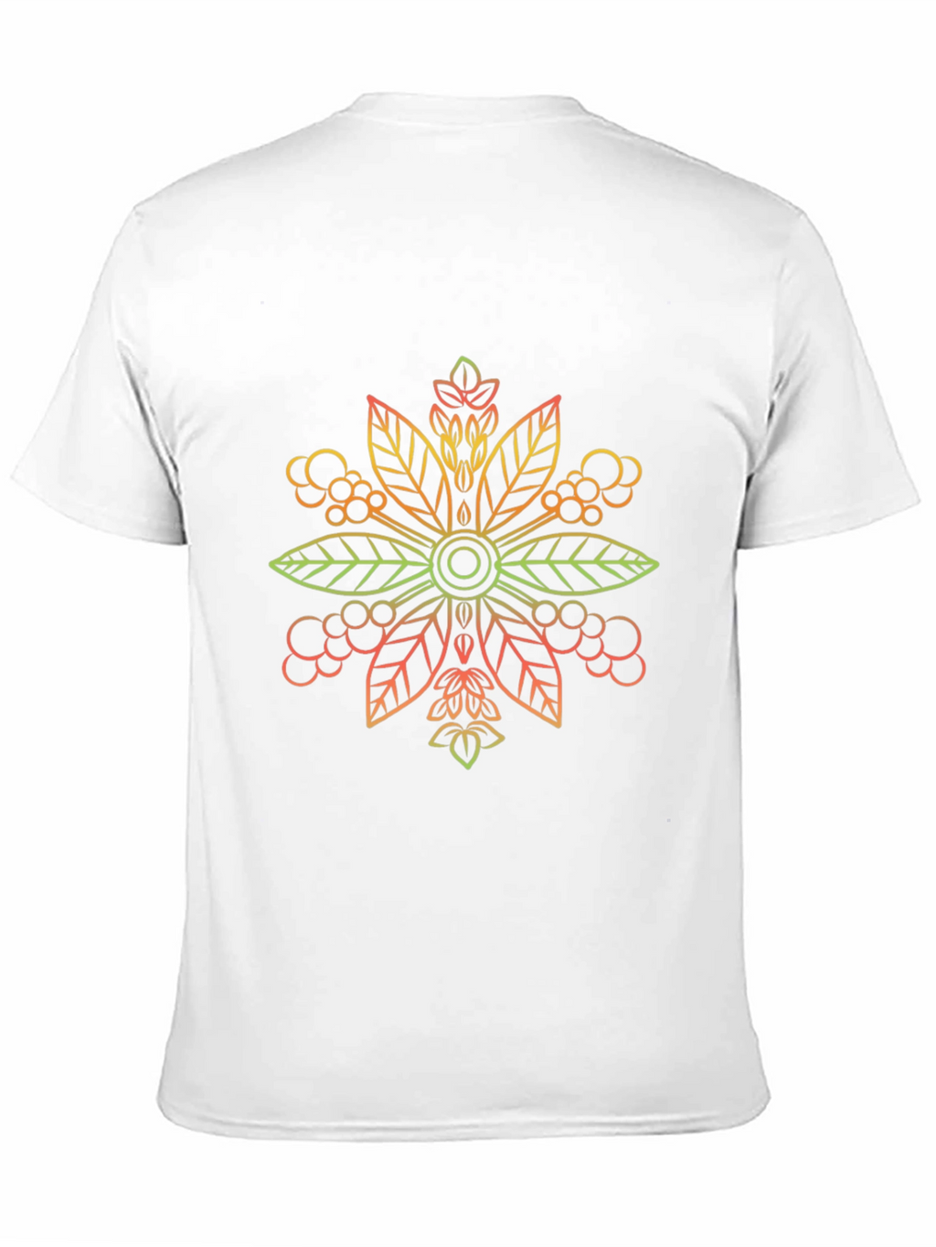 Black T-Shirt with Gradient Floral Design