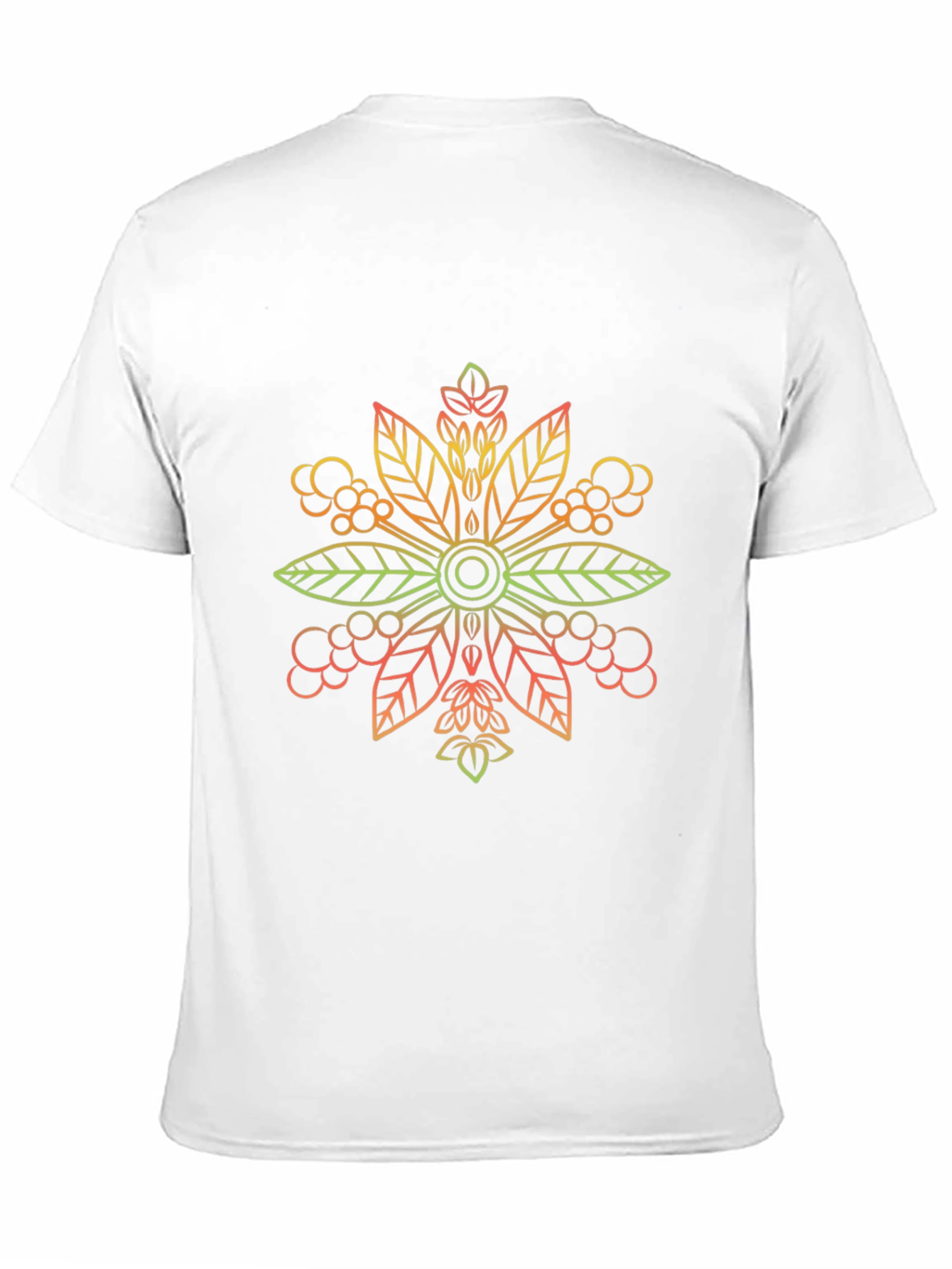 Black T-Shirt with Gradient Floral Design