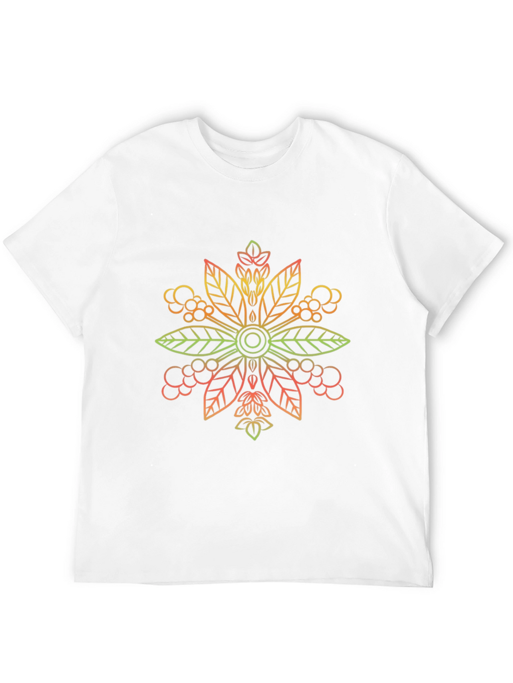 Black T-Shirt with Gradient Floral Design