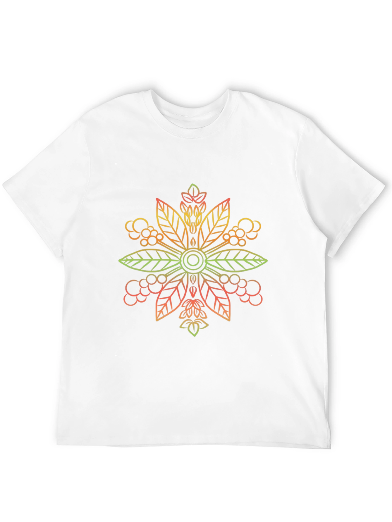 Black T-Shirt with Gradient Floral Design