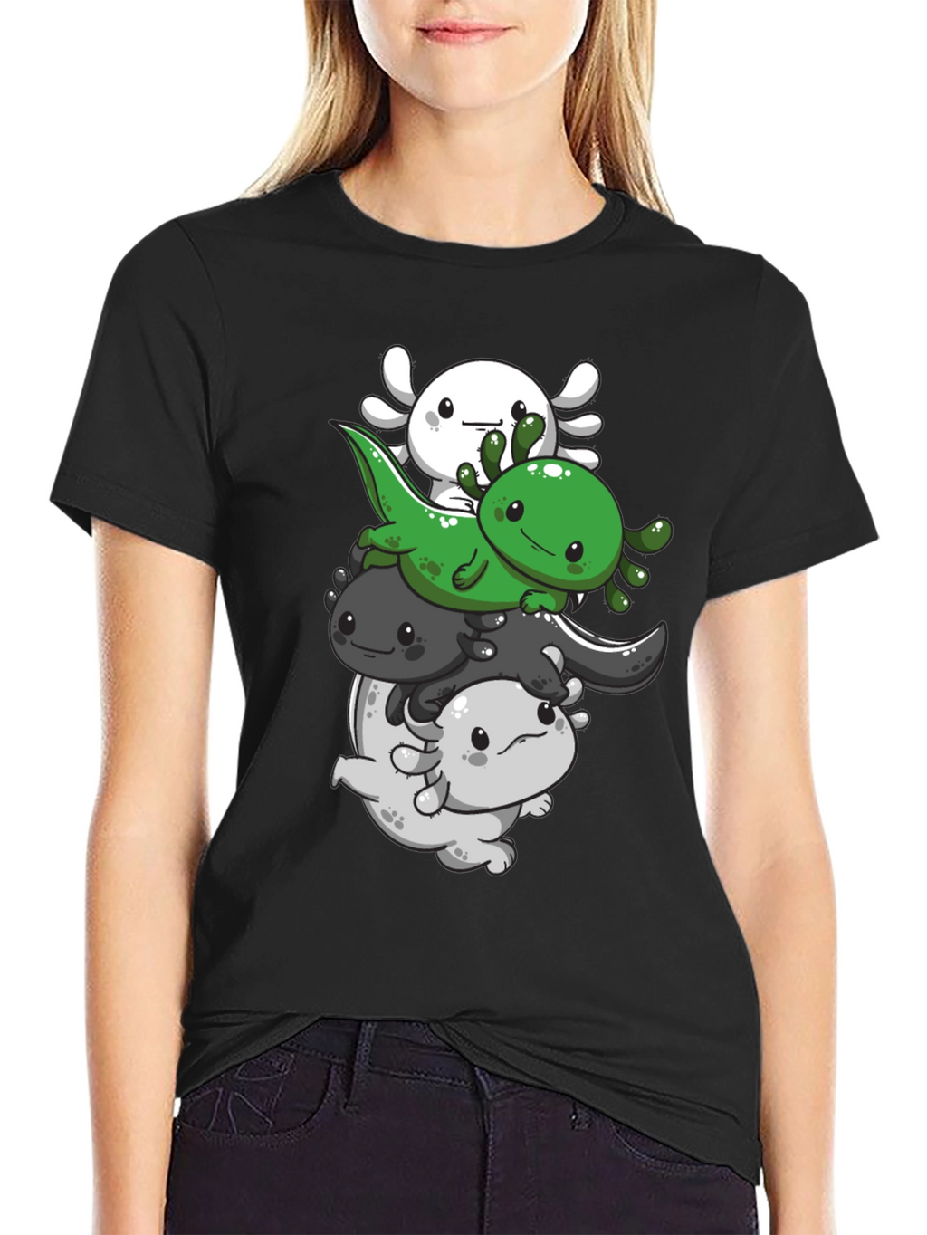 Axolotl Stack T-Shirt - Cute Amphibian Design