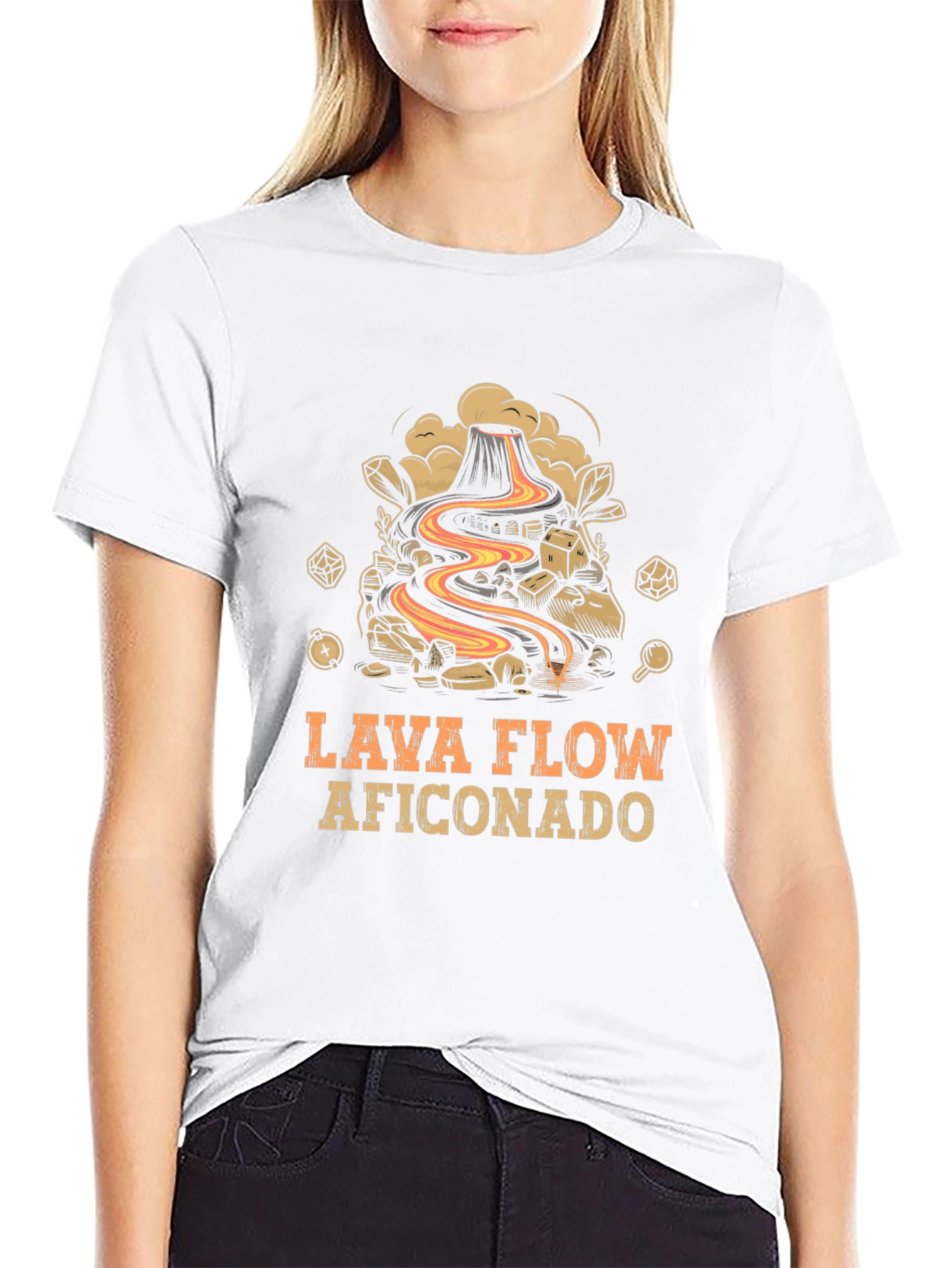 Lava Flow Aficionado Graphic Tee - Volcano Design