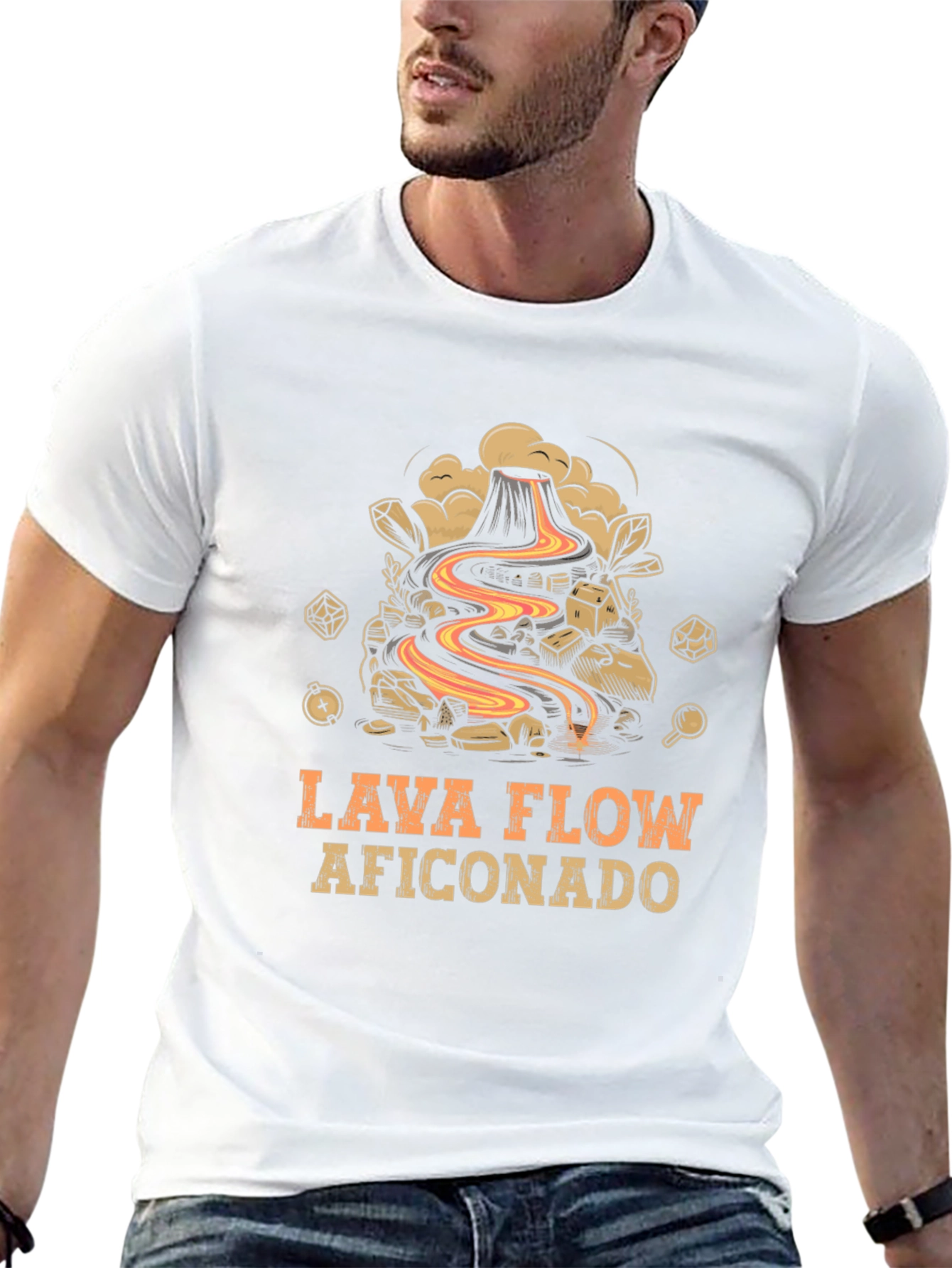 Lava Flow Aficionado Graphic Tee - Volcano Design