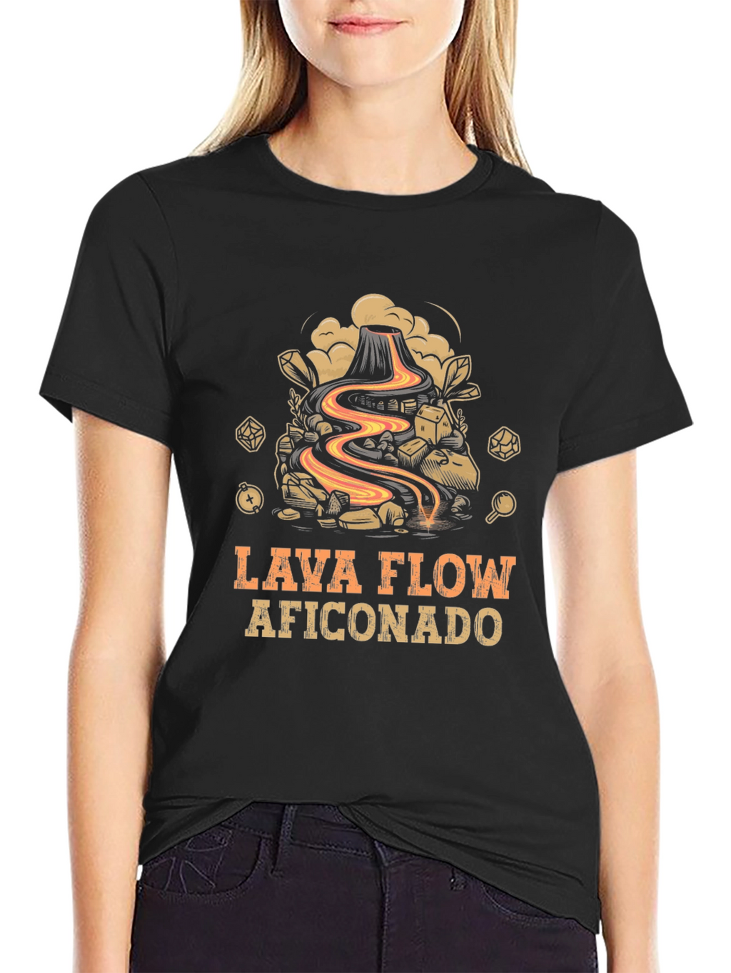 Lava Flow Aficionado Graphic Tee - Volcano Design