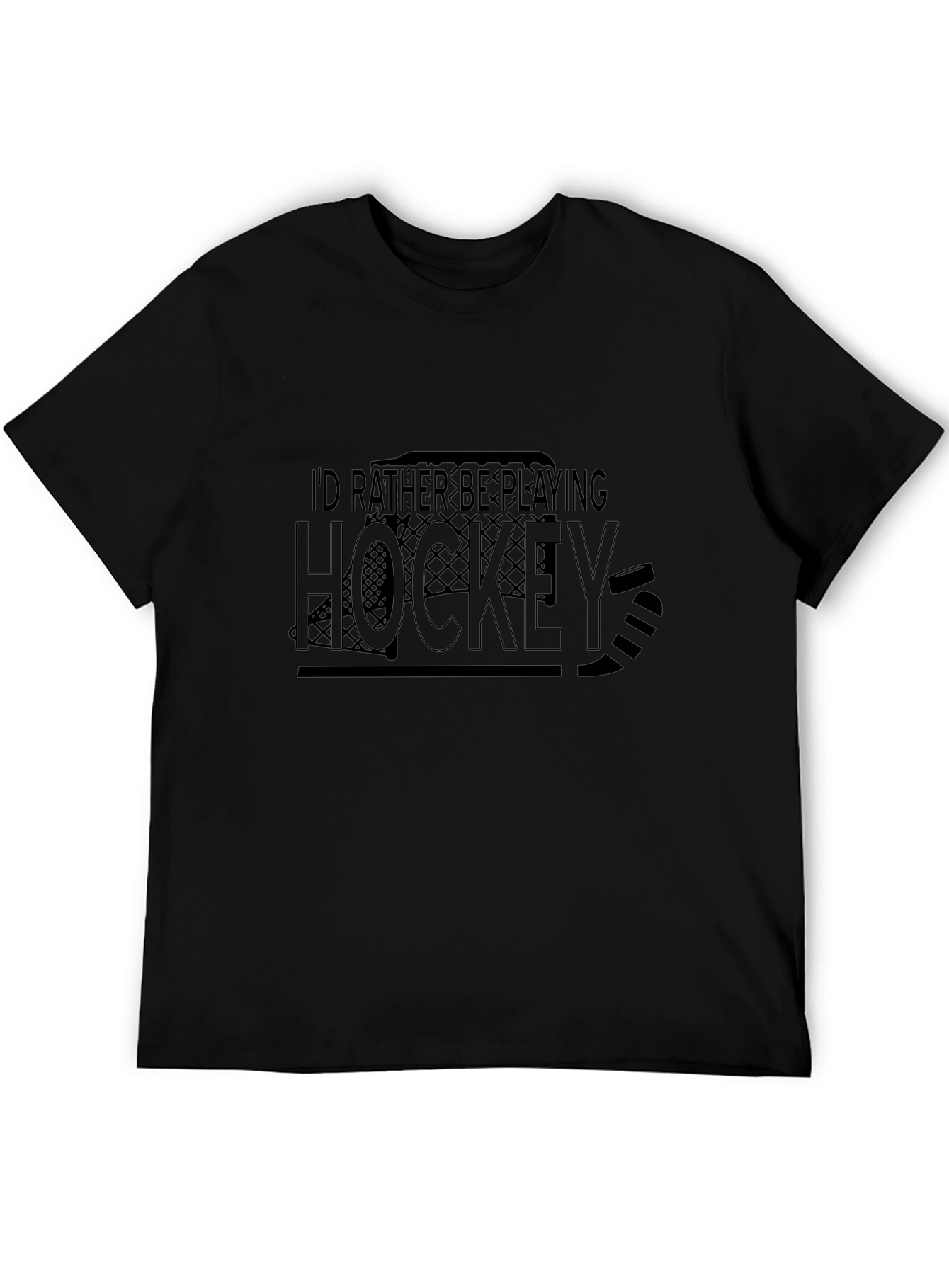 Hockey T-Shirt - Id Rather Be Playing Hockey Design