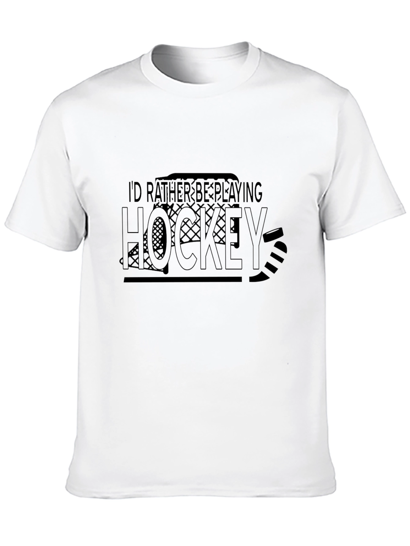 Hockey T-Shirt - Id Rather Be Playing Hockey Design