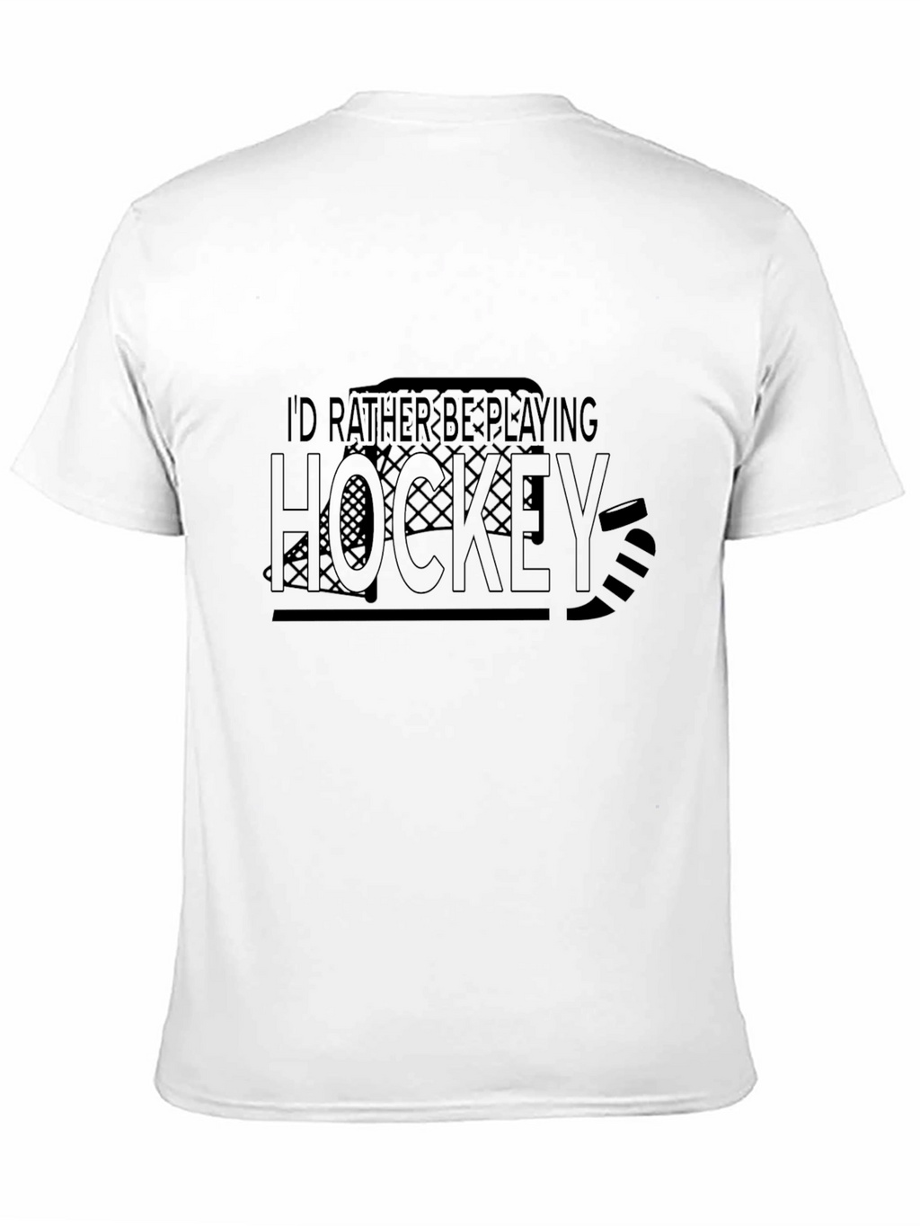 Hockey T-Shirt - Id Rather Be Playing Hockey Design
