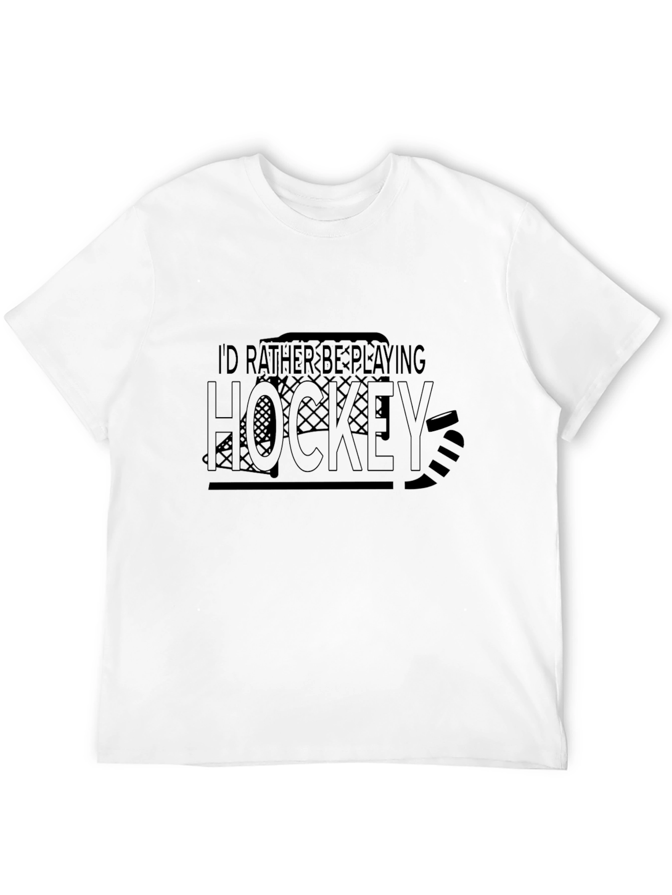 Hockey T-Shirt - Id Rather Be Playing Hockey Design