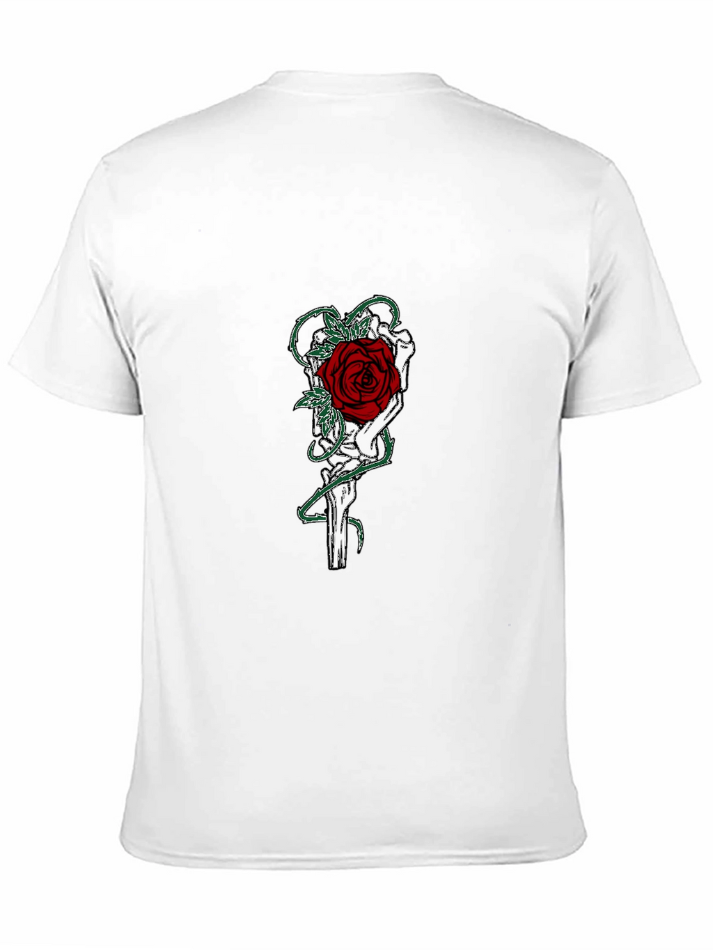 Gothic Rose Skeleton Hand Graphic T-Shirt