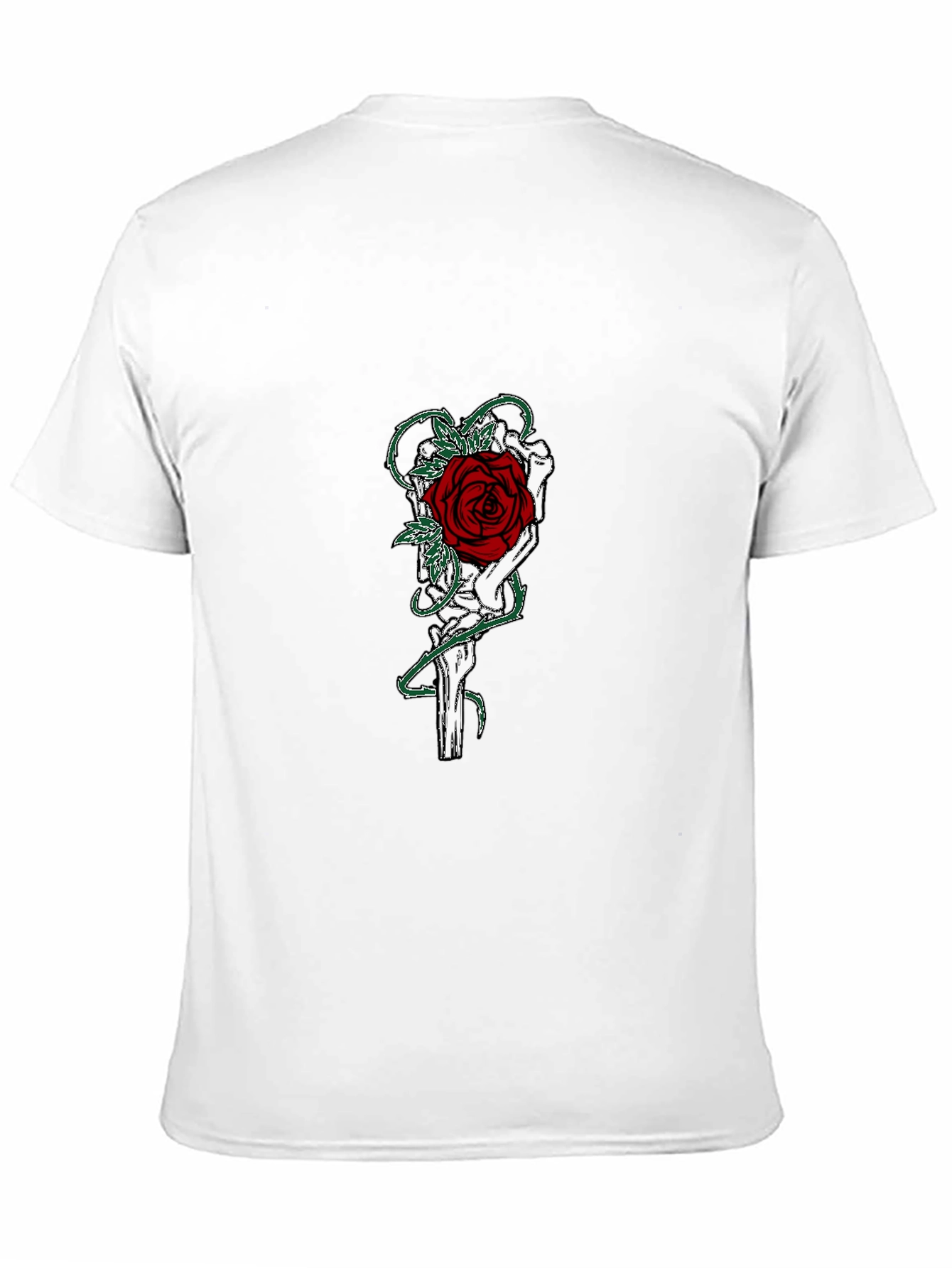 Gothic Rose Skeleton Hand Graphic T-Shirt