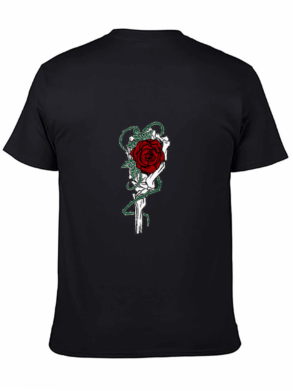 Gothic Rose Skeleton Hand Graphic T-Shirt