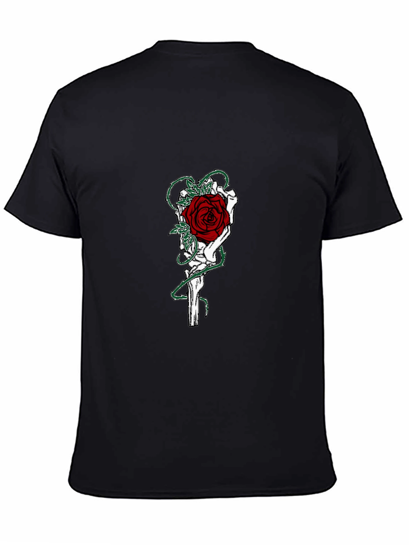 Gothic Rose Skeleton Hand Graphic T-Shirt