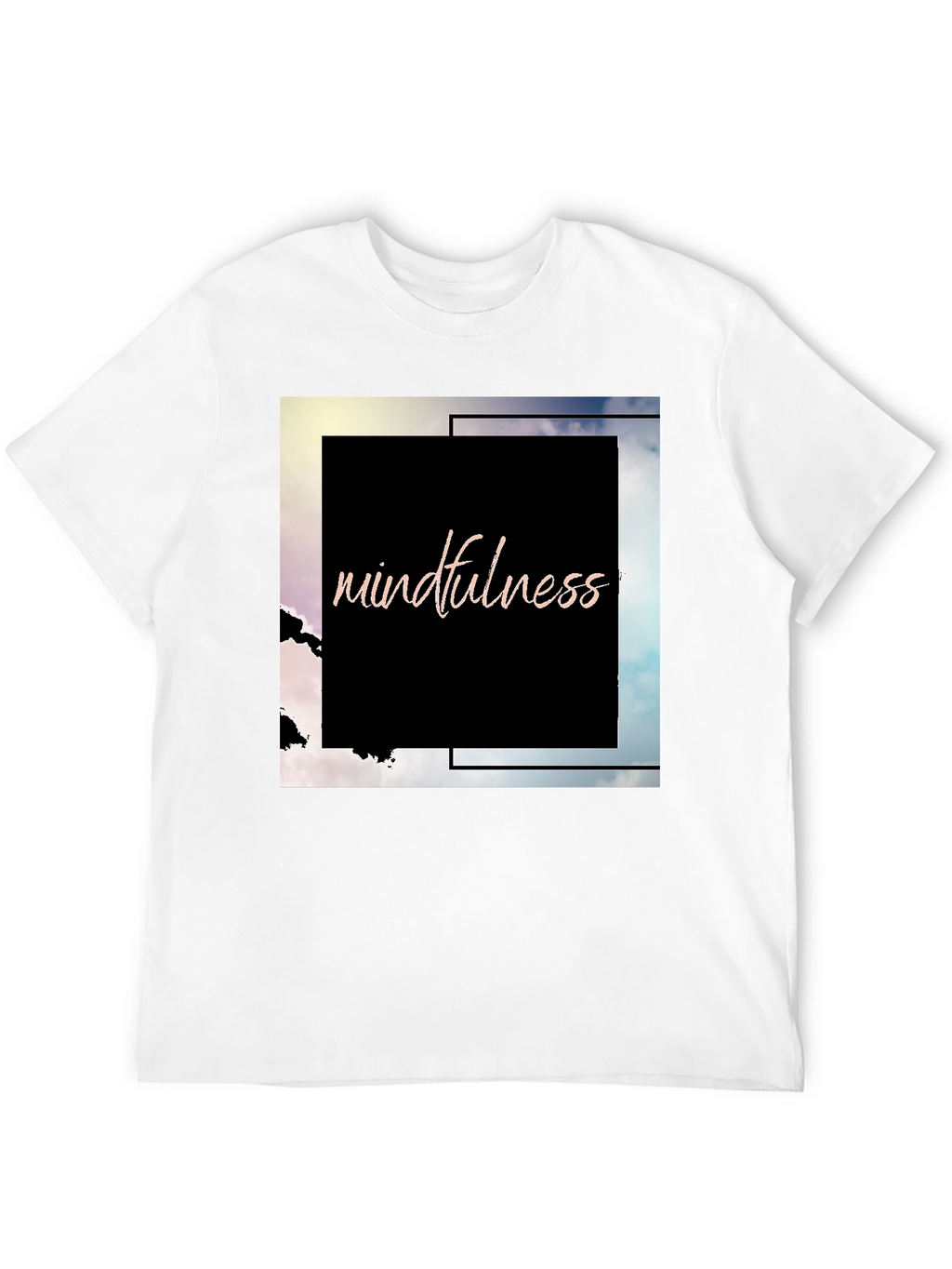 Mindfulness Graphic Tee - Black Cotton Blend T-Shirt