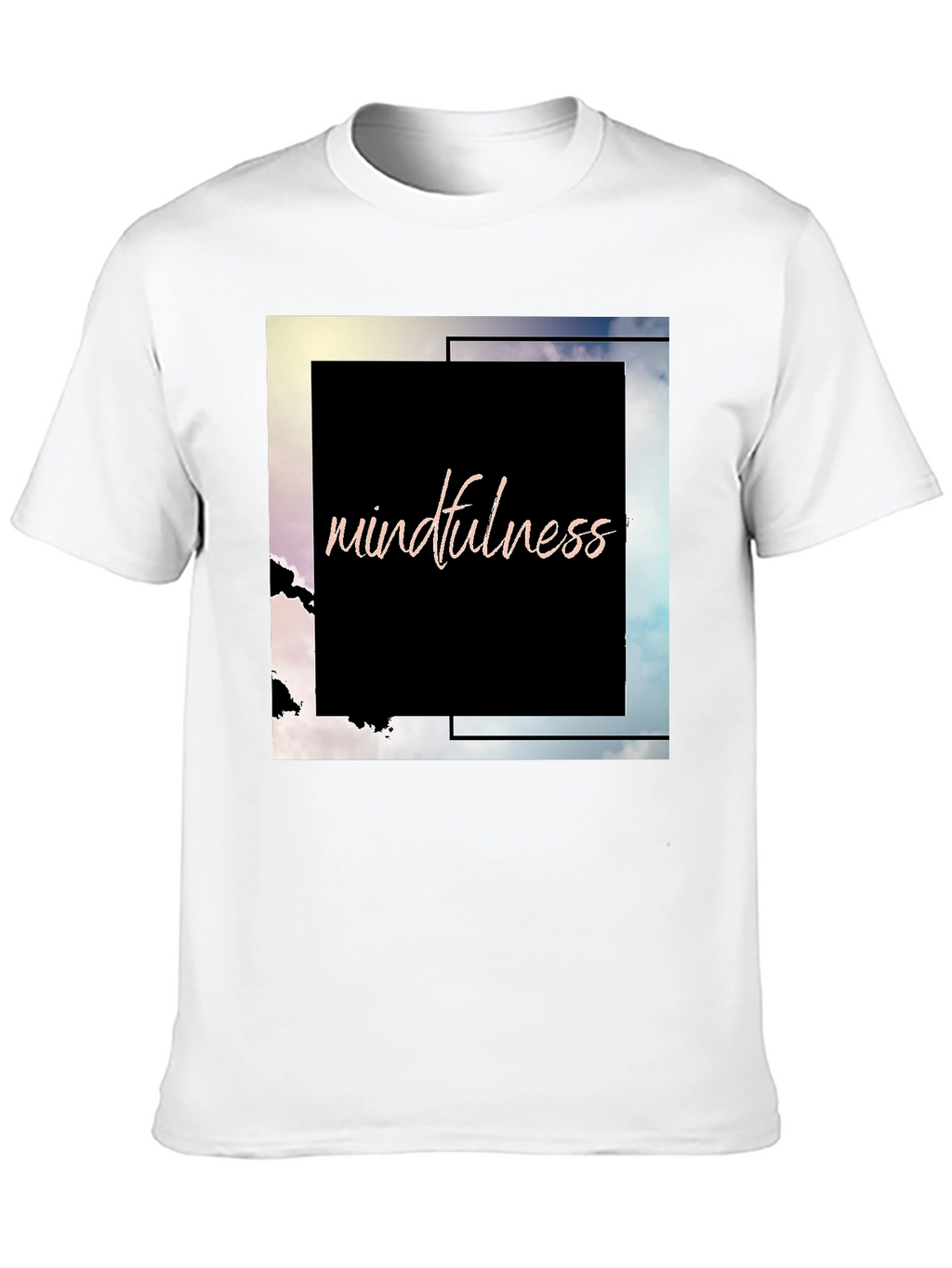 Mindfulness Graphic Tee - Black Cotton Blend T-Shirt
