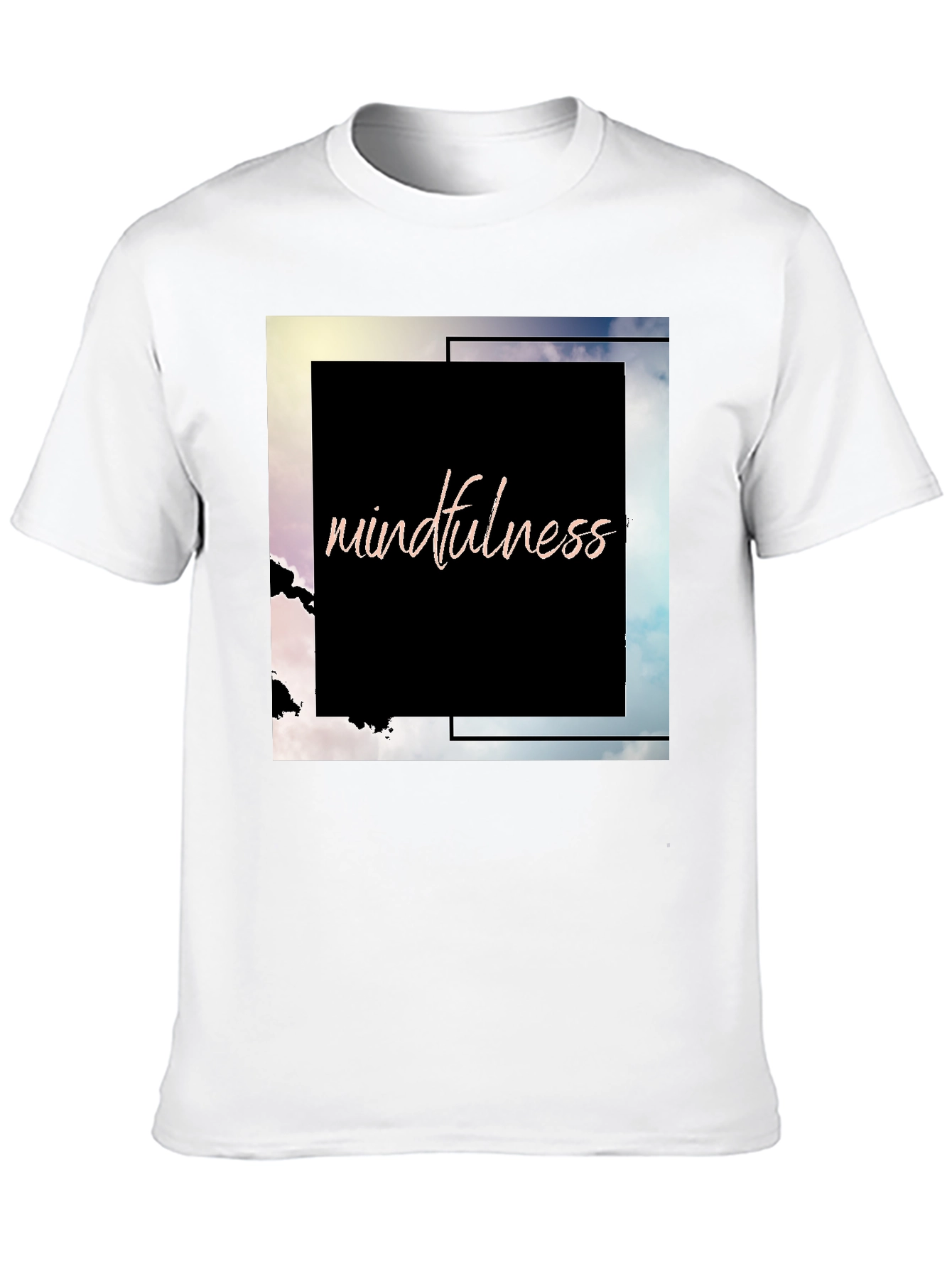 Mindfulness Graphic Tee - Black Cotton Blend T-Shirt