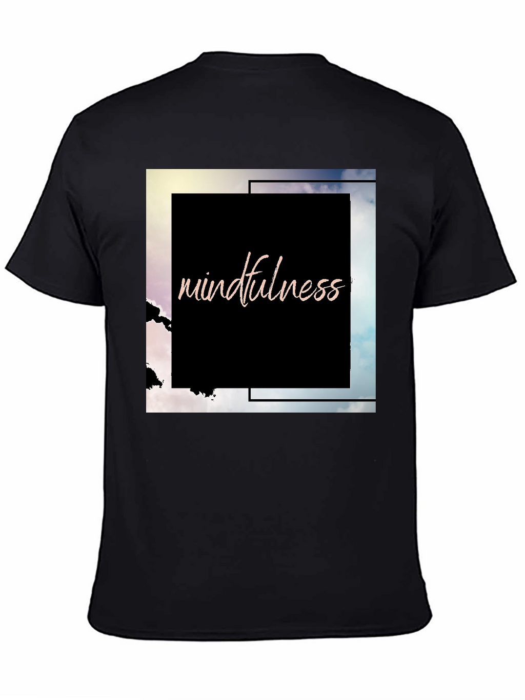 Mindfulness Graphic Tee - Black Cotton Blend T-Shirt