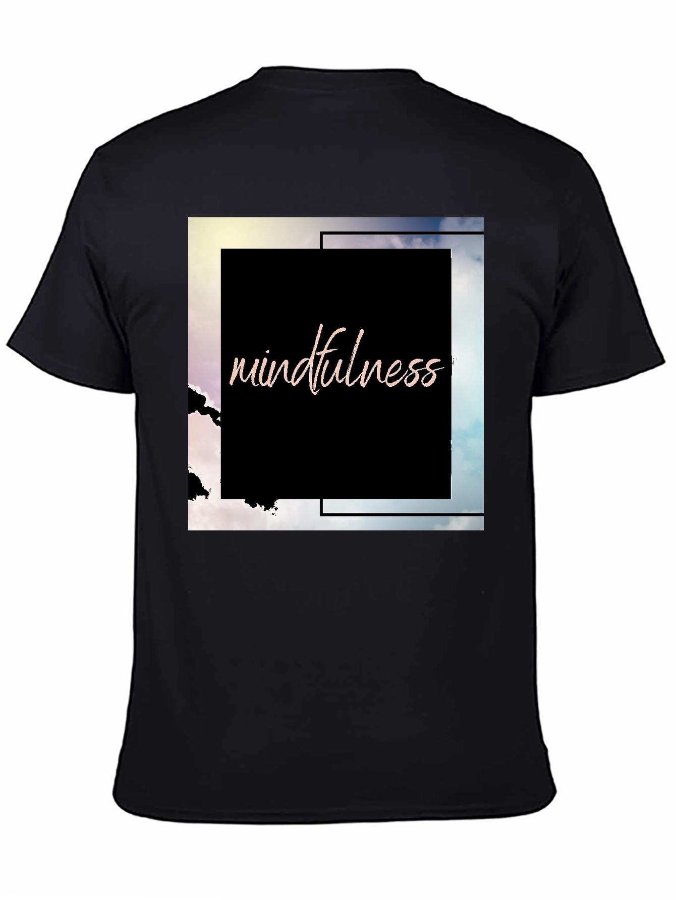 Mindfulness Graphic Tee - Black Cotton Blend T-Shirt