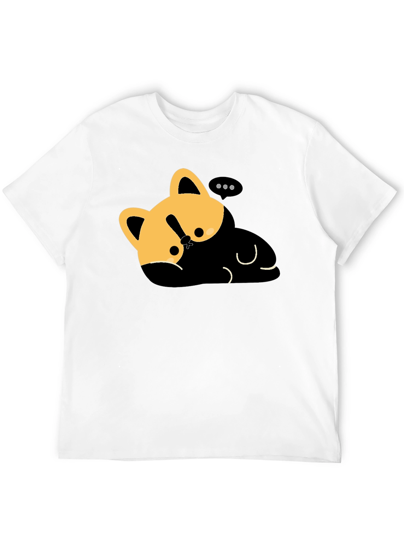 Cute Cat Nap T-Shirt - Relaxed Fit Black