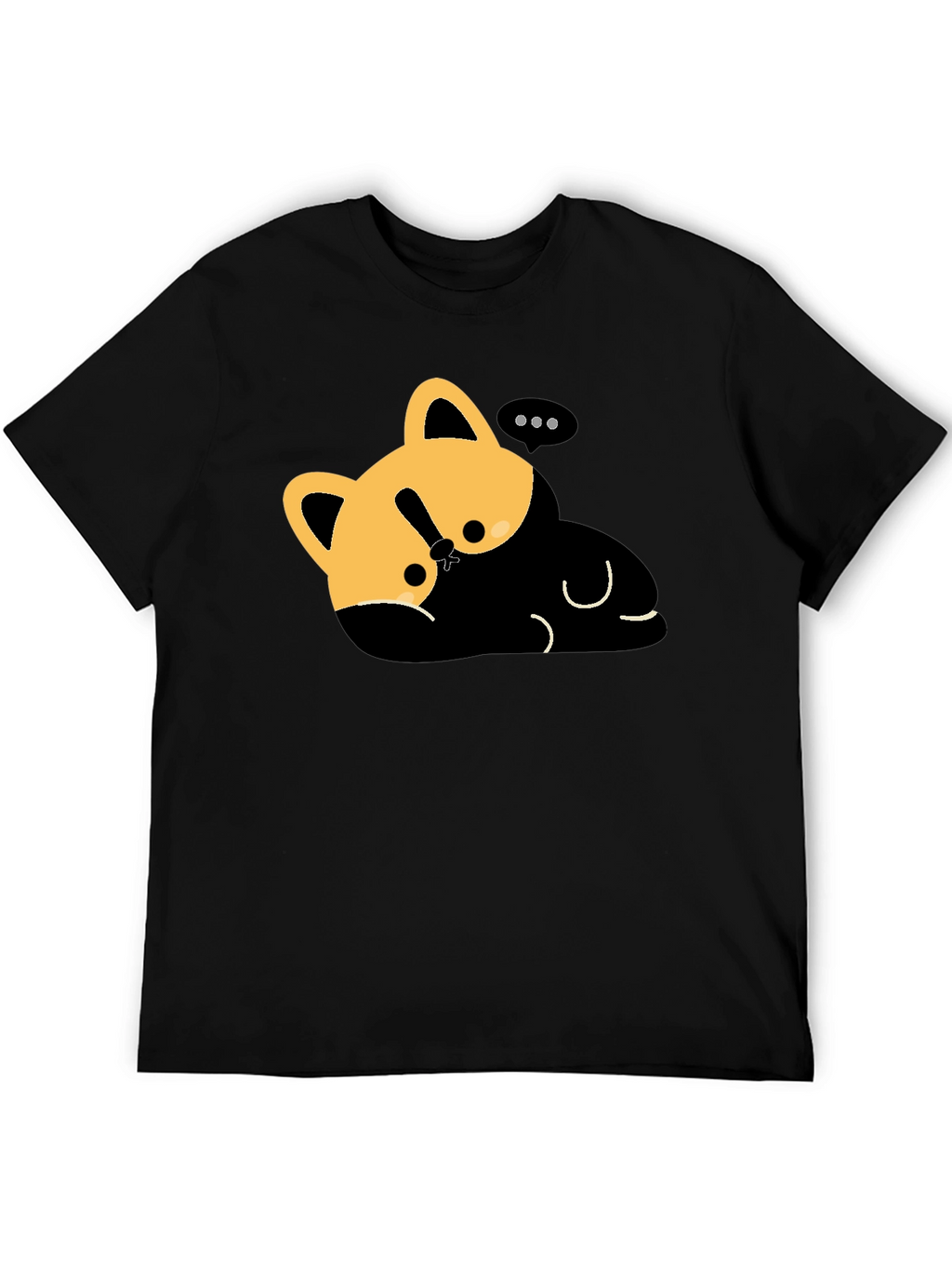 Cute Cat Nap T-Shirt - Relaxed Fit Black