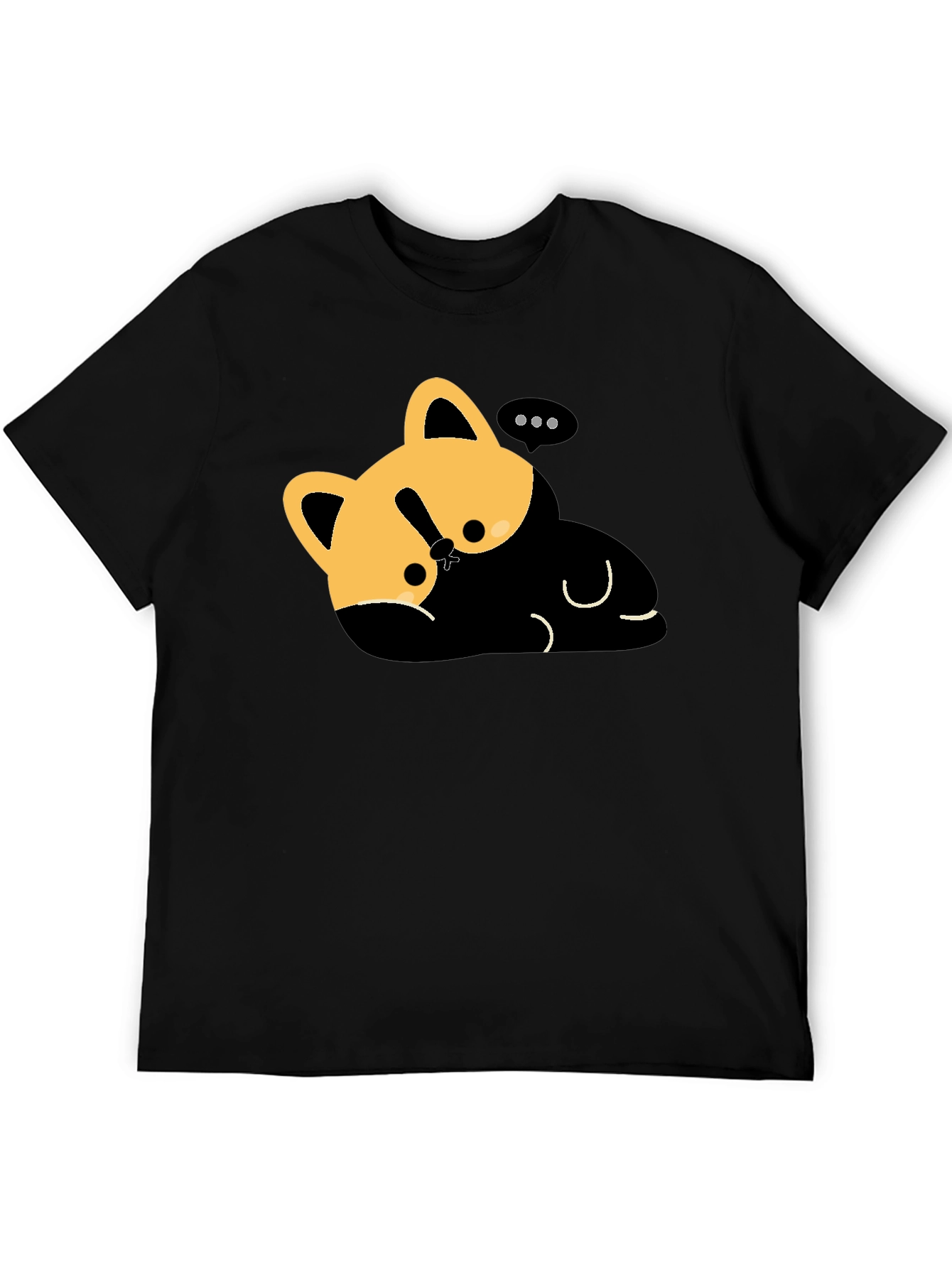 Cute Cat Nap T-Shirt - Relaxed Fit Black
