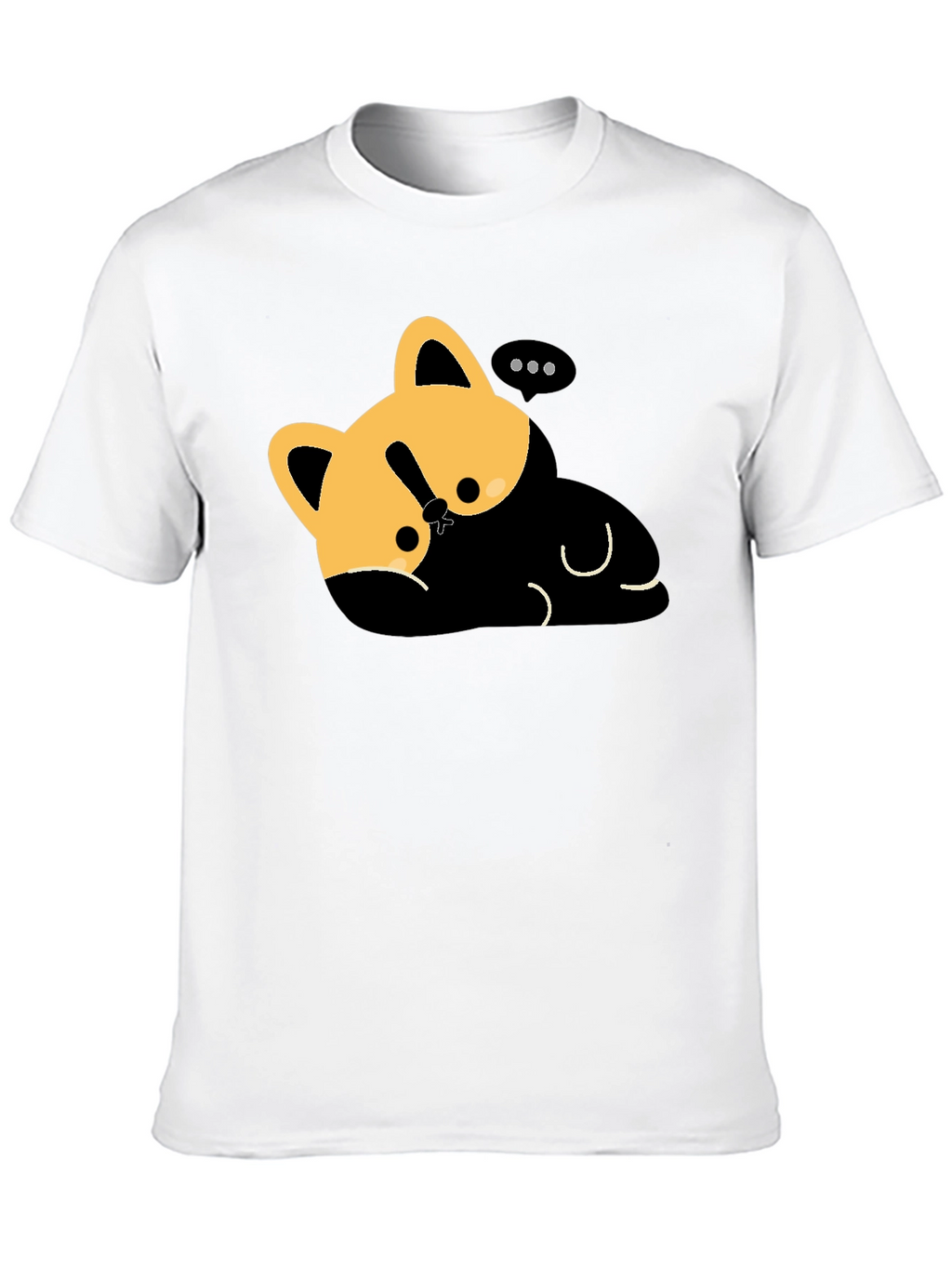 Cute Cat Nap T-Shirt - Relaxed Fit Black