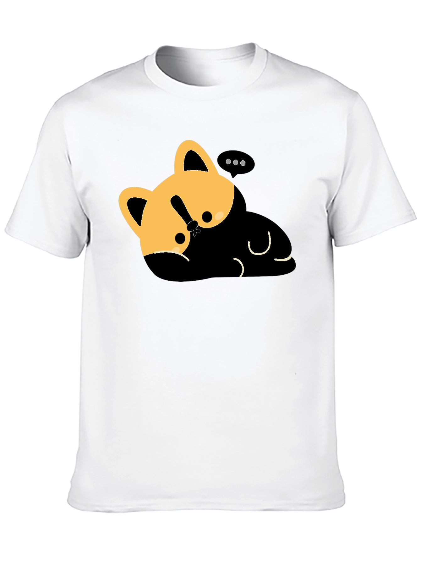 Cute Cat Nap T-Shirt - Relaxed Fit Black