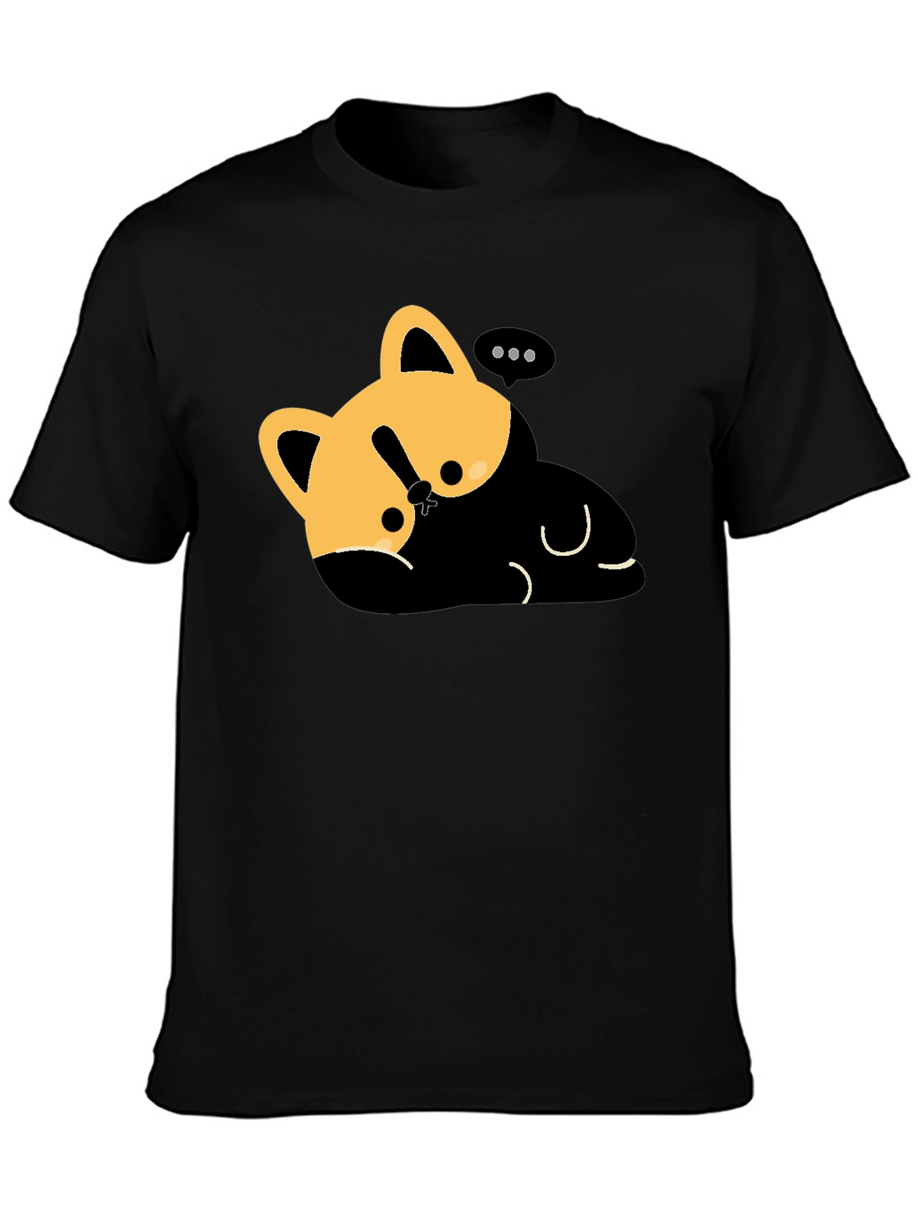 Cute Cat Nap T-Shirt - Relaxed Fit Black