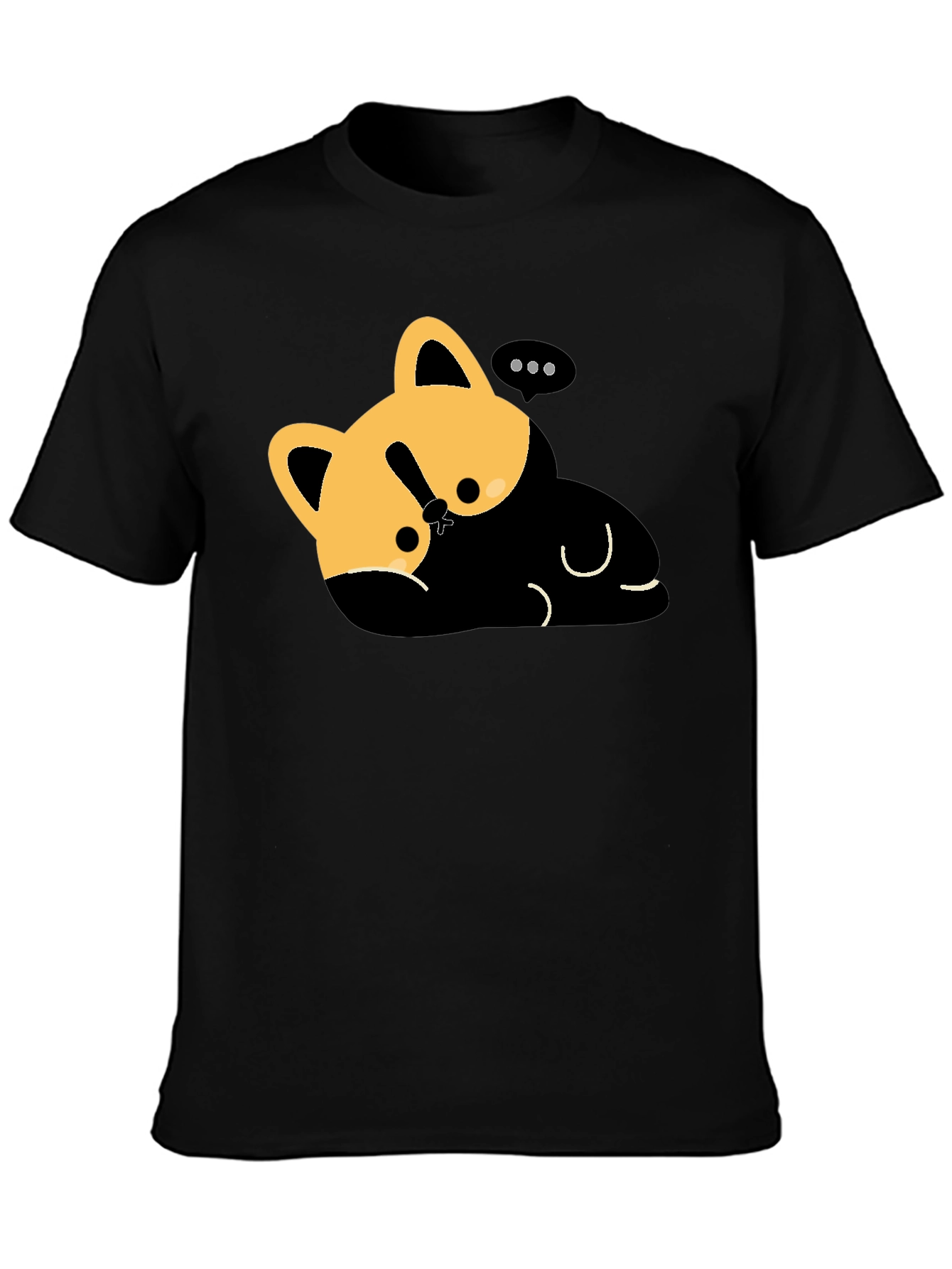 Cute Cat Nap T-Shirt - Relaxed Fit Black