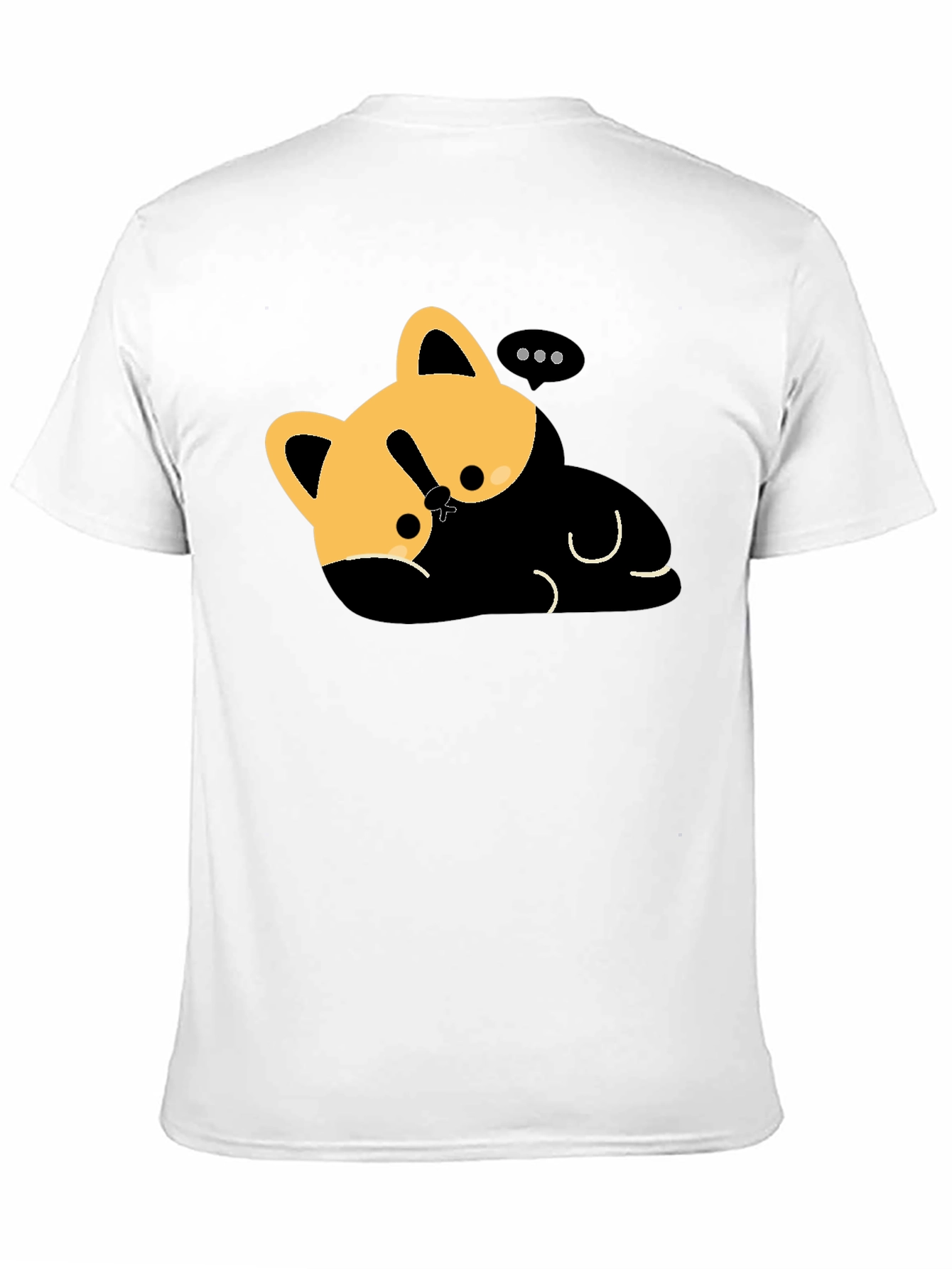 Cute Cat Nap T-Shirt - Relaxed Fit Black