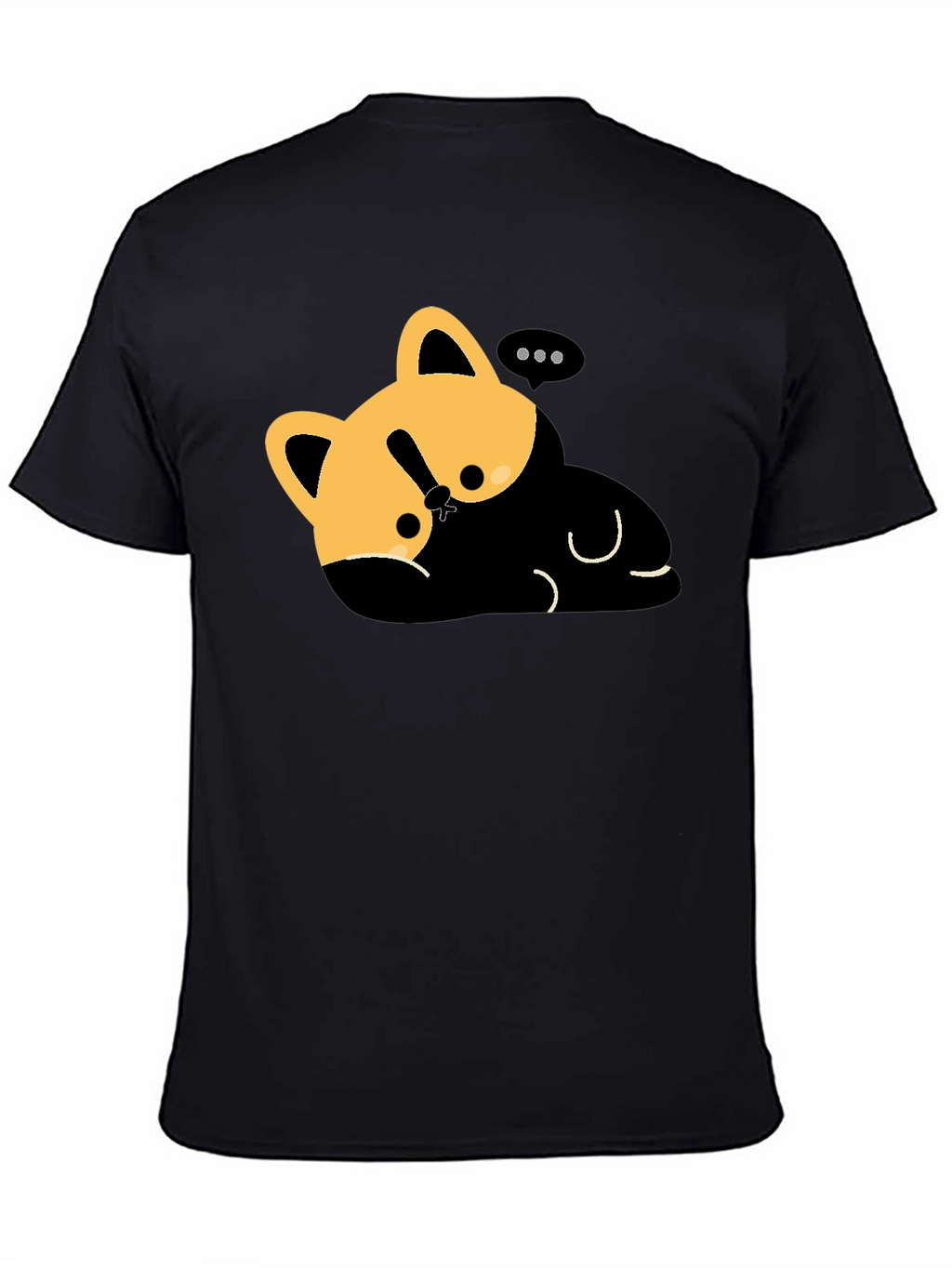 Cute Cat Nap T-Shirt - Relaxed Fit Black