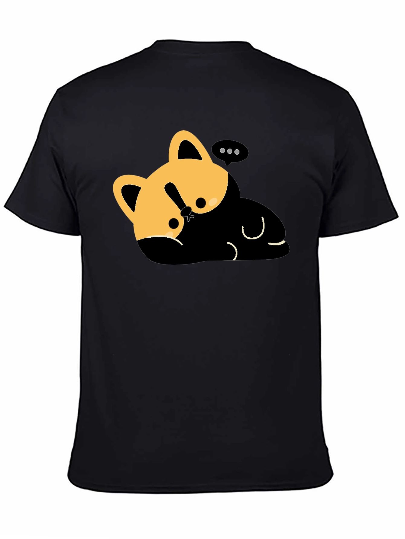 Cute Cat Nap T-Shirt - Relaxed Fit Black