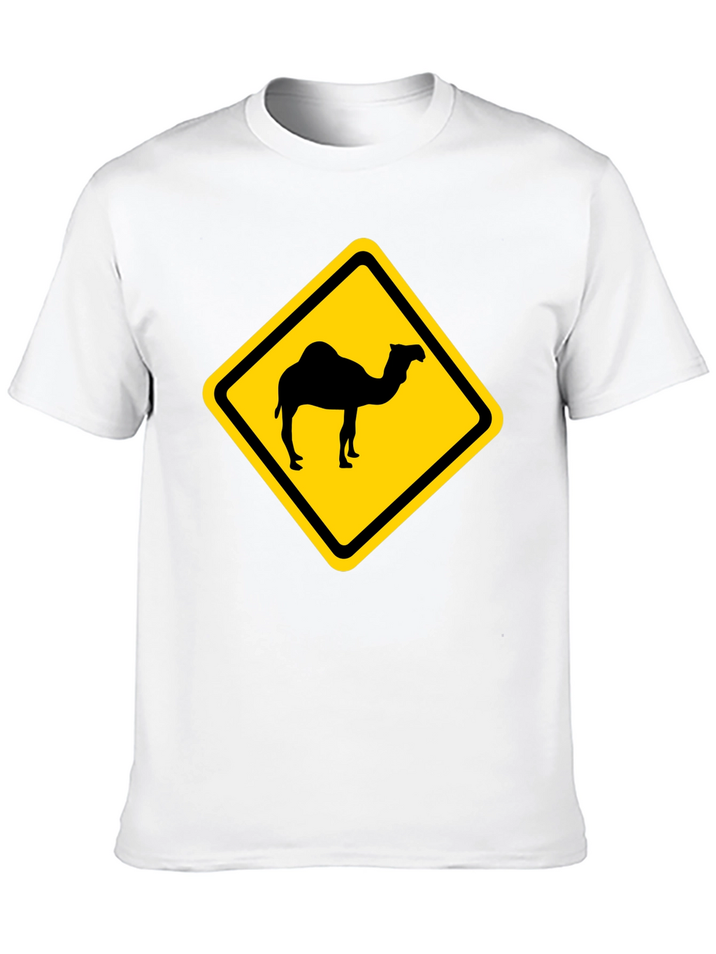 Camel Crossing T-Shirt - Caution Road Sign Novelty Tee