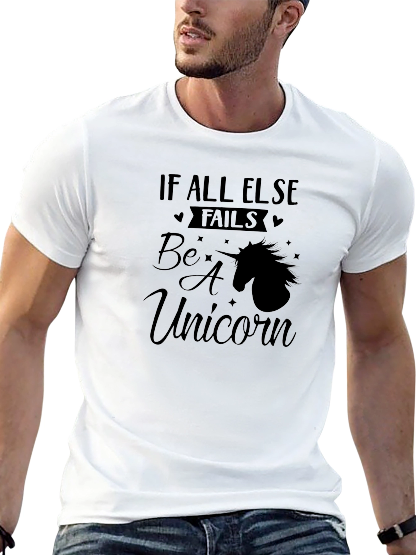 Be a Unicorn Graphic Tee - Black Cotton Shirt