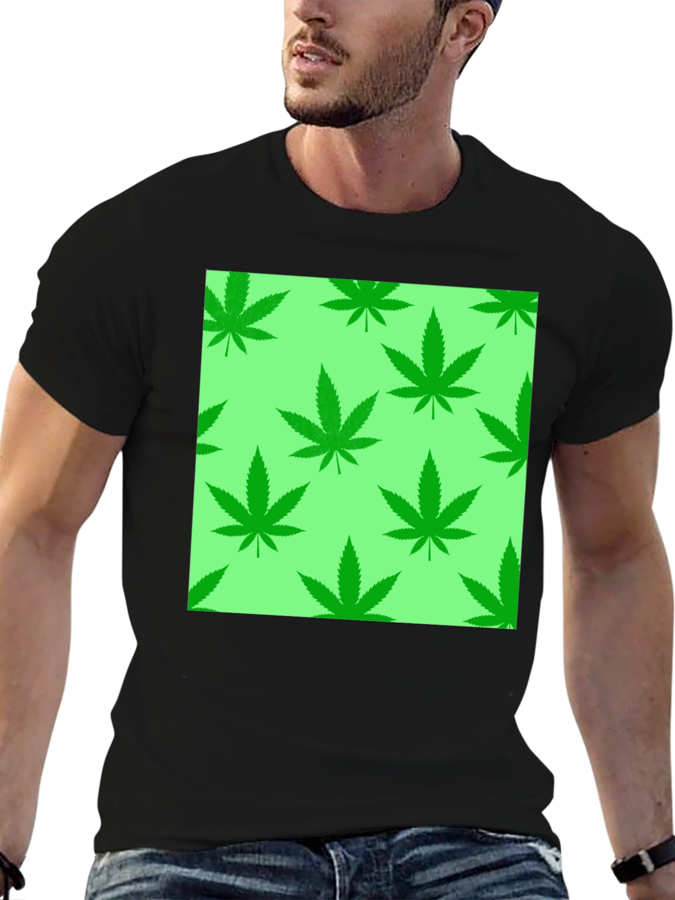 Weed Leaf T-Shirt - Green Marijuana Design