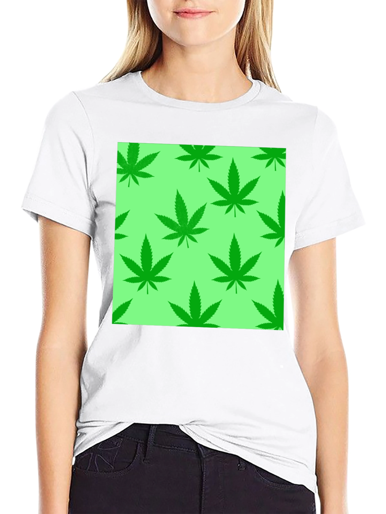 Weed Leaf T-Shirt - Green Marijuana Design