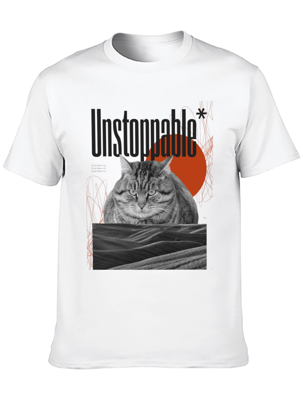 Unstoppable Cat Graphic Tee - Premium Cotton Blend