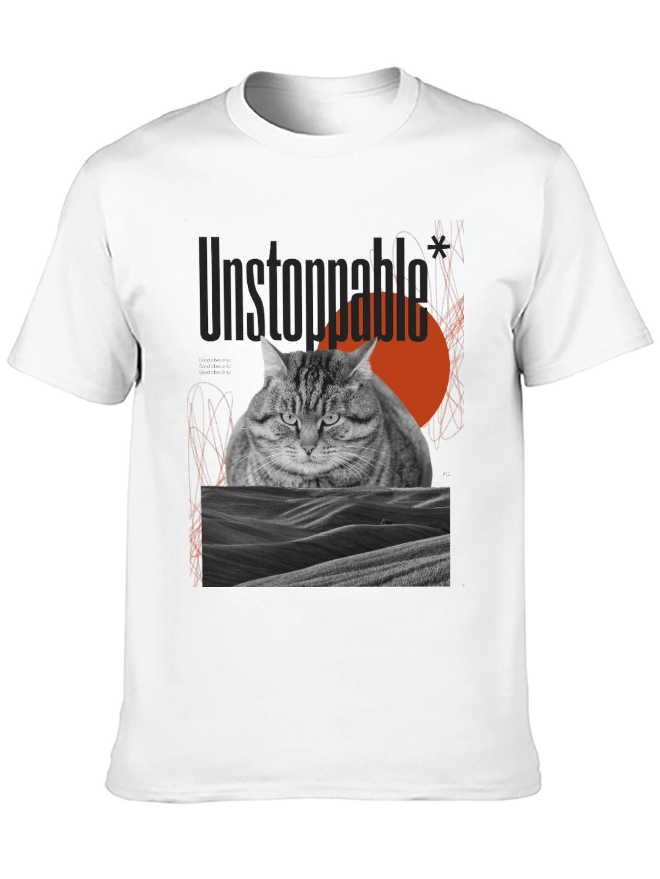 Unstoppable Cat Graphic Tee - Premium Cotton Blend