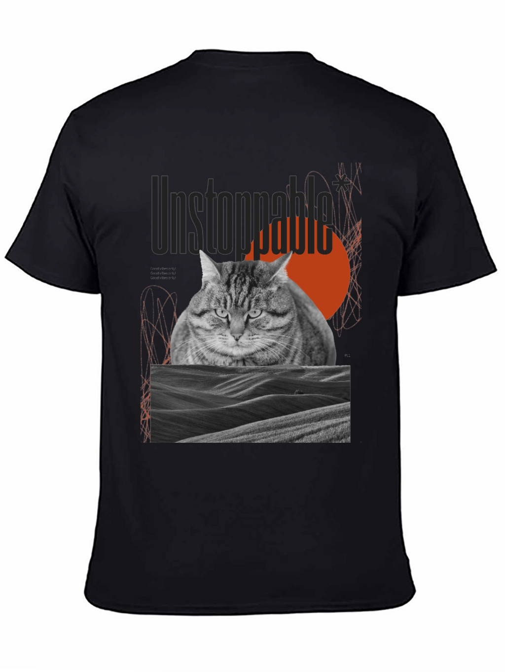 Unstoppable Cat Graphic Tee - Premium Cotton Blend