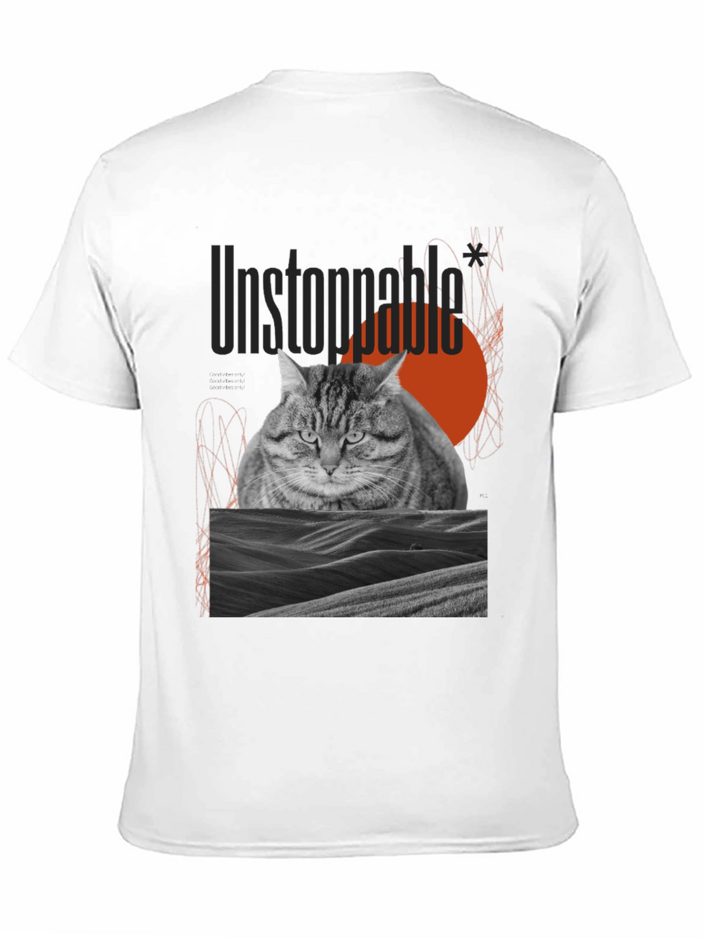 Unstoppable Cat Graphic Tee - Premium Cotton Blend