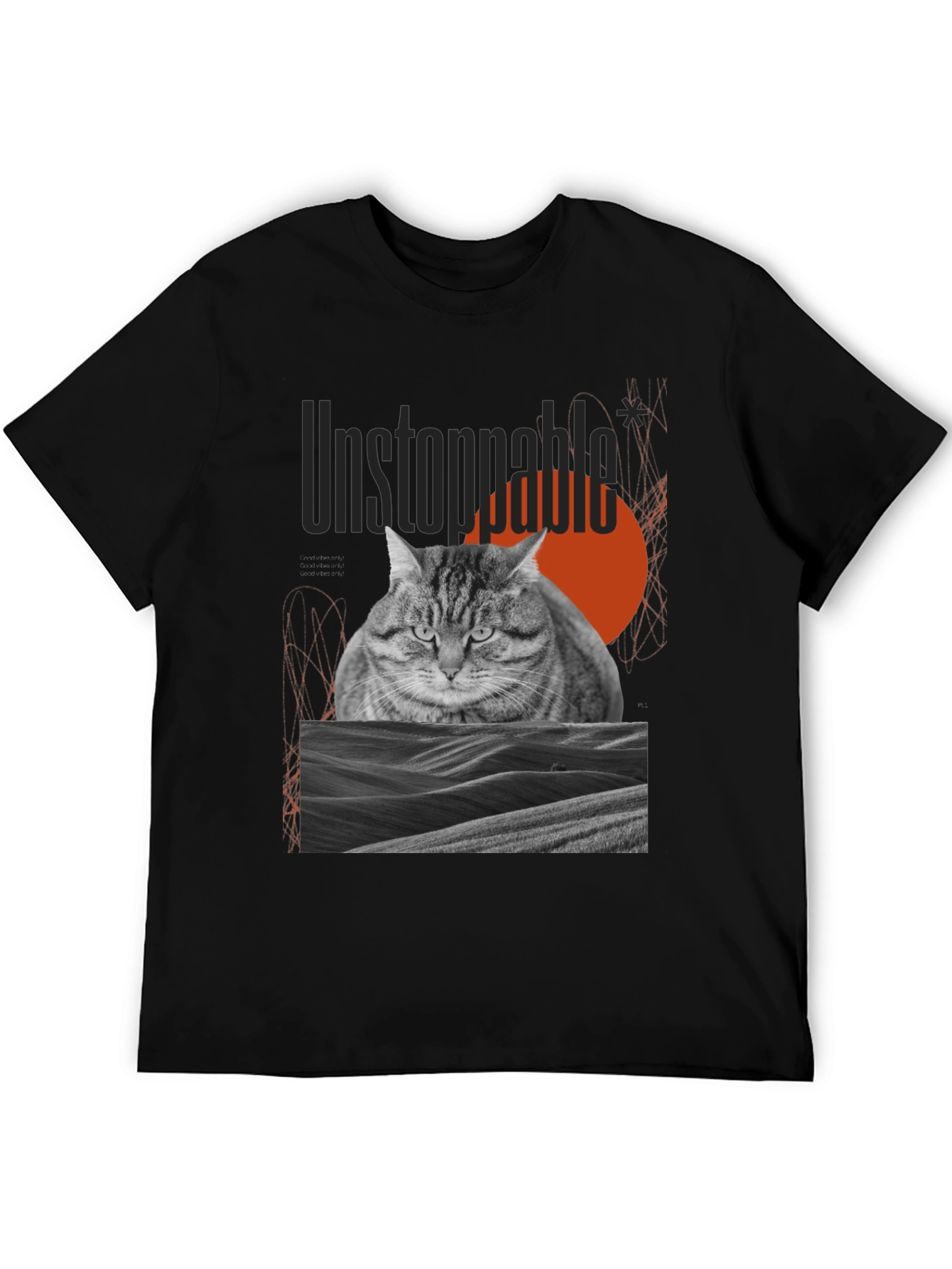 Unstoppable Cat Graphic Tee - Premium Cotton Blend