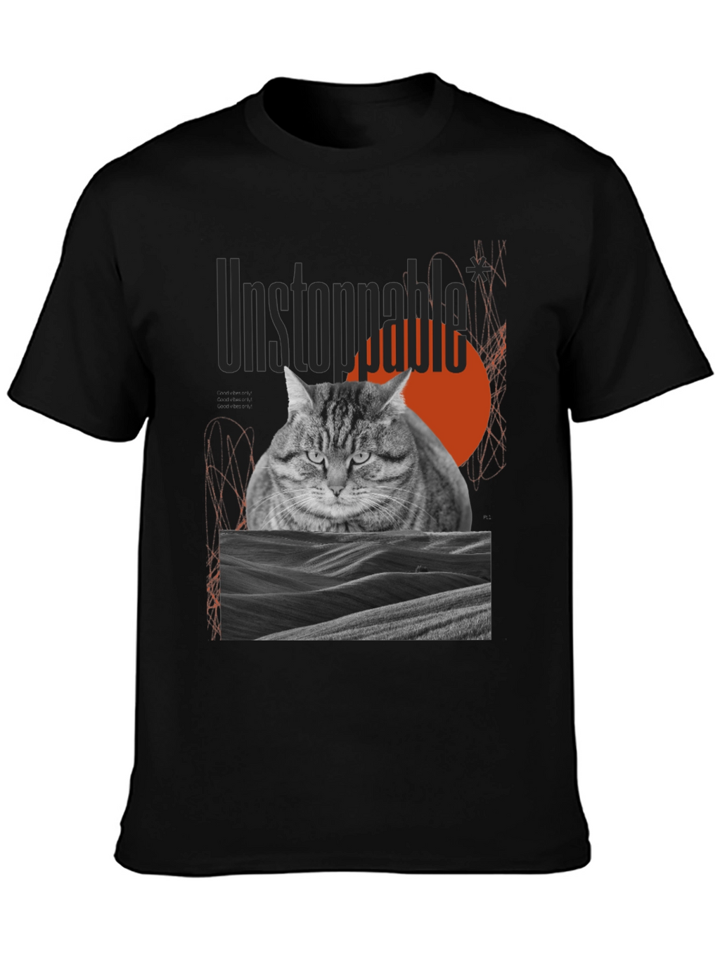 Unstoppable Cat Graphic Tee - Premium Cotton Blend