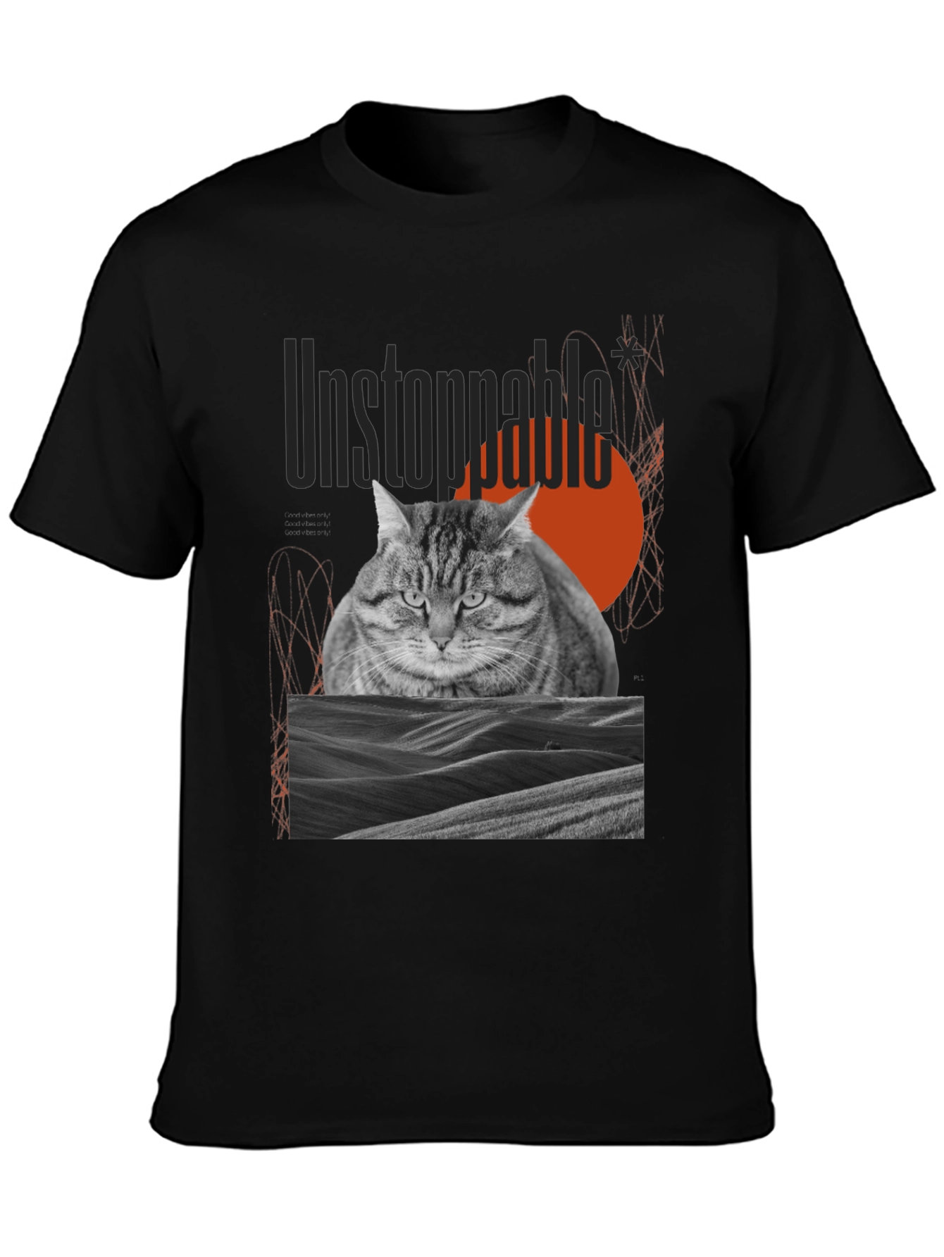Unstoppable Cat Graphic Tee - Premium Cotton Blend