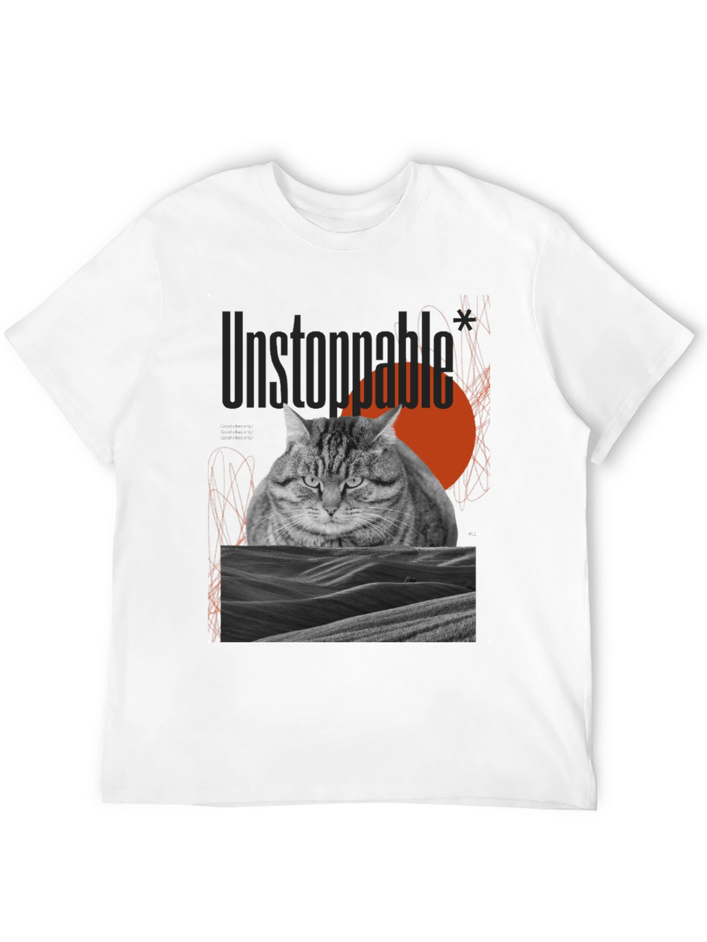 Unstoppable Cat Graphic Tee - Premium Cotton Blend