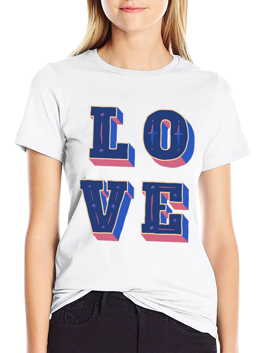 Love Graphic Print Black Casual T-Shirt