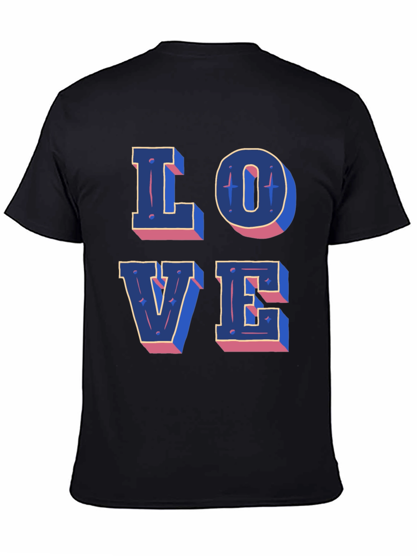 Love Graphic Print Black Casual T-Shirt