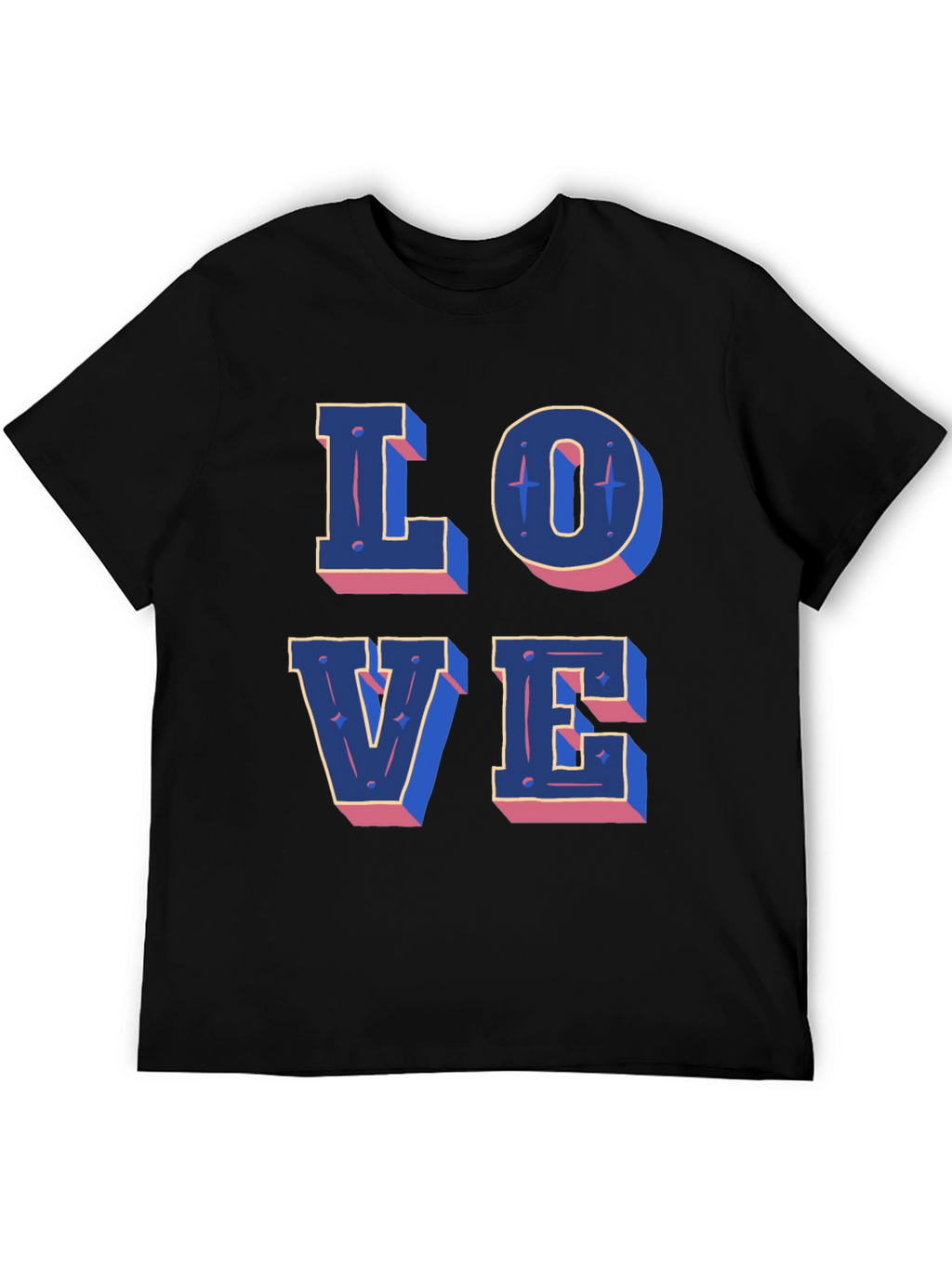 Love Graphic Print Black Casual T-Shirt